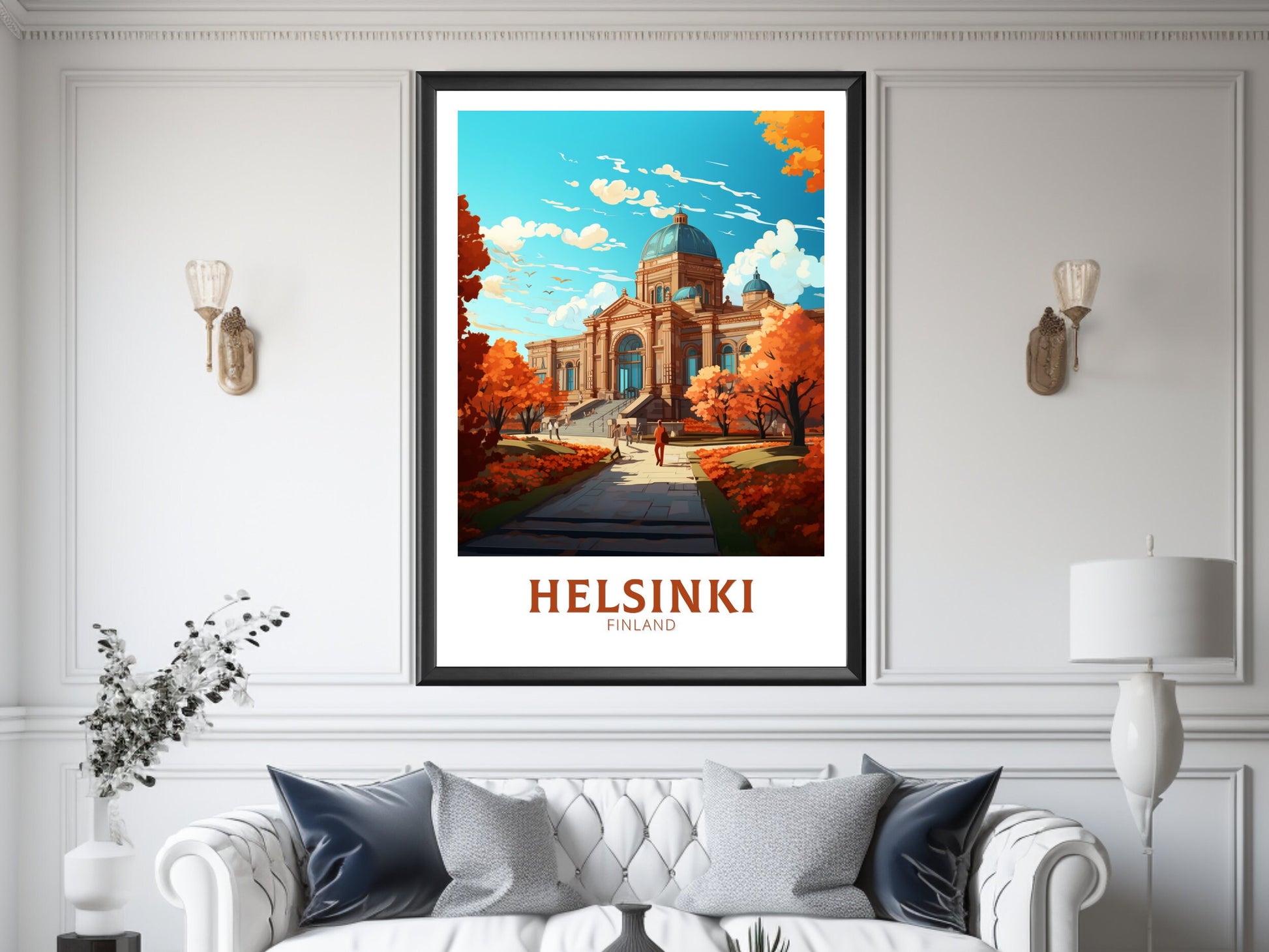 Helsinki Travel Print | Helsinki Poster | Helsinki Print | Helsinki Art | Helsinki Illustration | Finland Print | Ateneum Art Museum ID 565