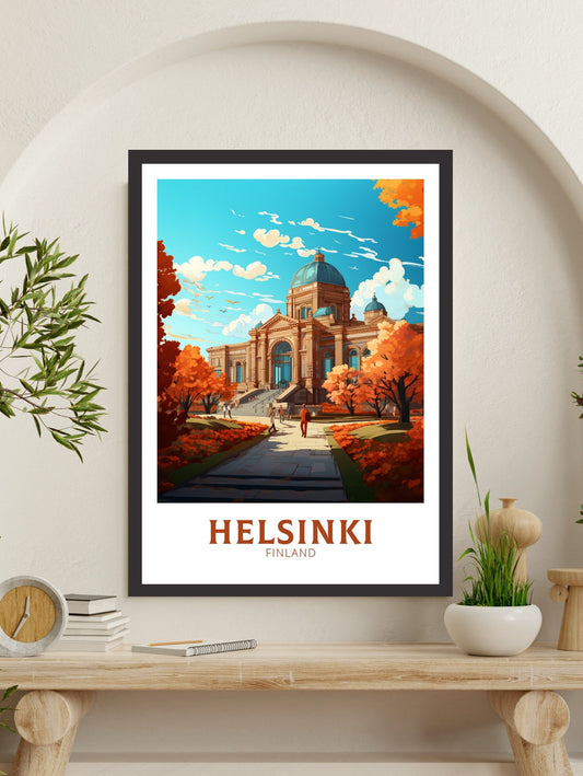 Helsinki Travel Print | Helsinki Poster | Helsinki Print | Helsinki Art | Helsinki Illustration | Finland Print | Ateneum Art Museum ID 565
