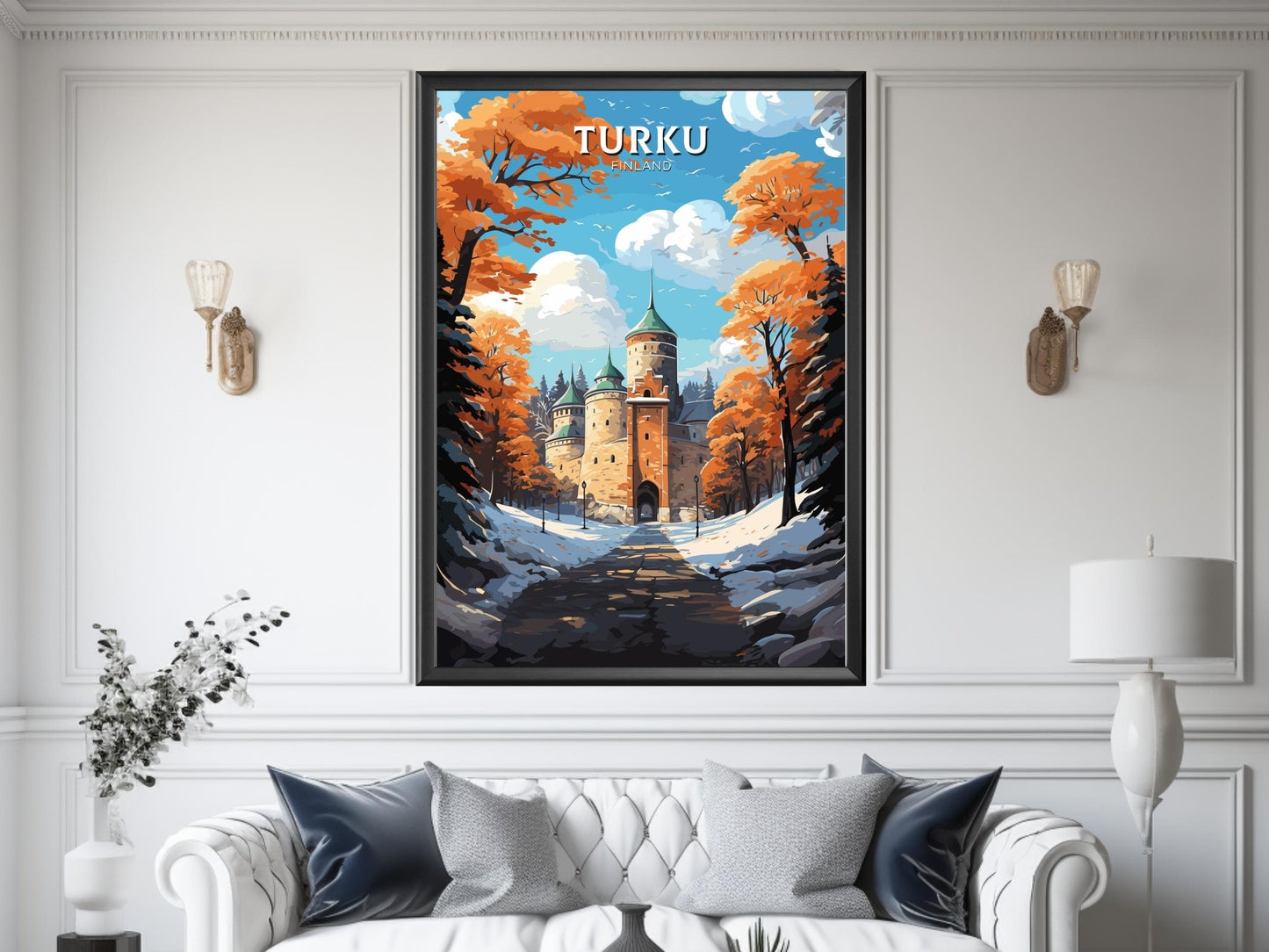 Turku Poster | Turku Print | Turku Art | Turku Travel Print | Turku Illustration | Turku Finland Print | Turku Castle Finland ID 566