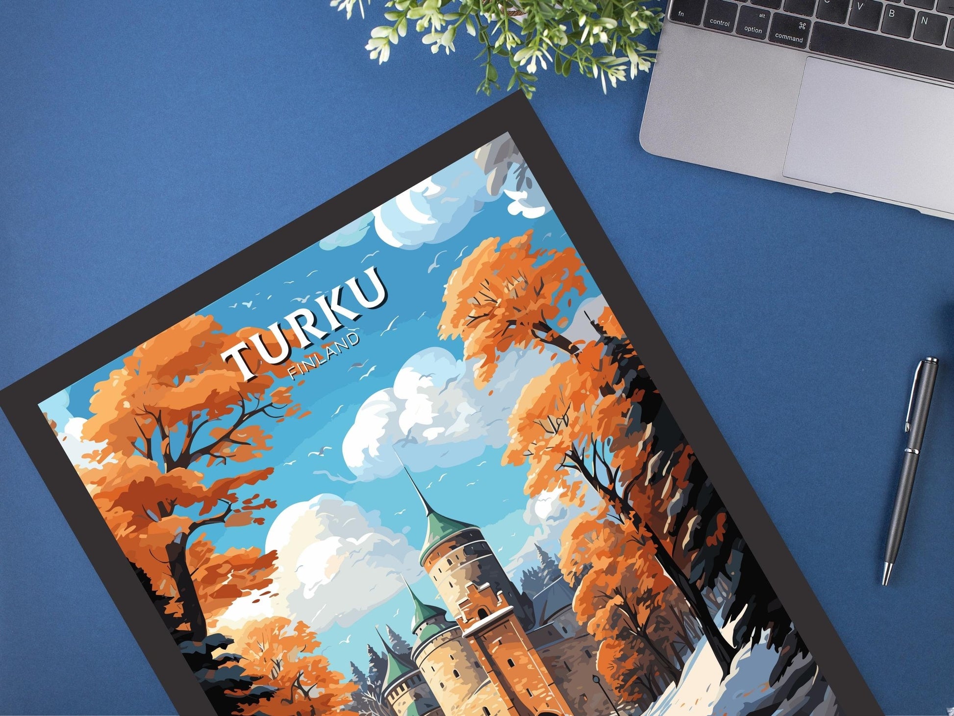 Turku Poster | Turku Print | Turku Art | Turku Travel Print | Turku Illustration | Turku Finland Print | Turku Castle Finland ID 566