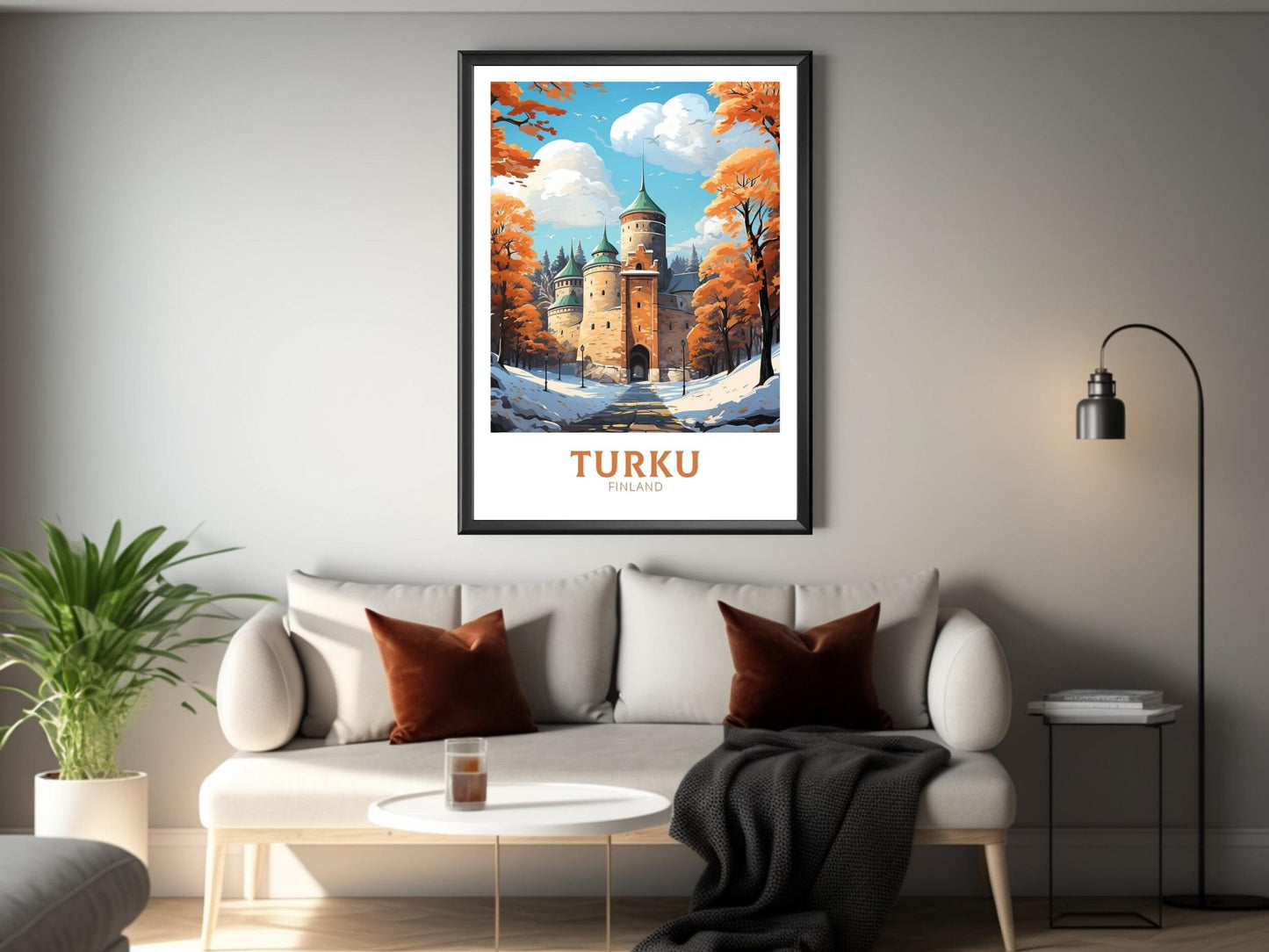 Turku Travel Print | Turku Poster | Turku Print | Turku Art | Turku Illustration | Turku Finland Print | Turku Castle Finland ID 567