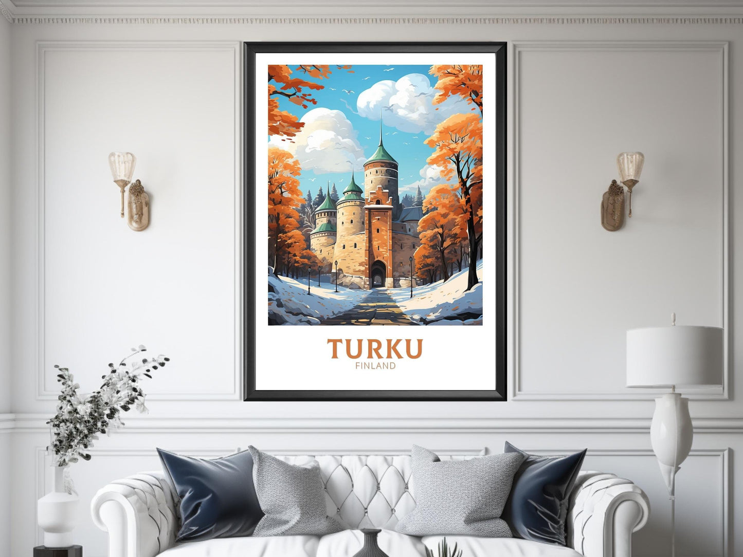 Turku Travel Print | Turku Poster | Turku Print | Turku Art | Turku Illustration | Turku Finland Print | Turku Castle Finland ID 567