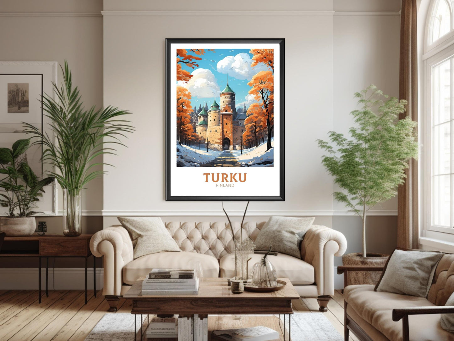 Turku Travel Print | Turku Poster | Turku Print | Turku Art | Turku Illustration | Turku Finland Print | Turku Castle Finland ID 567