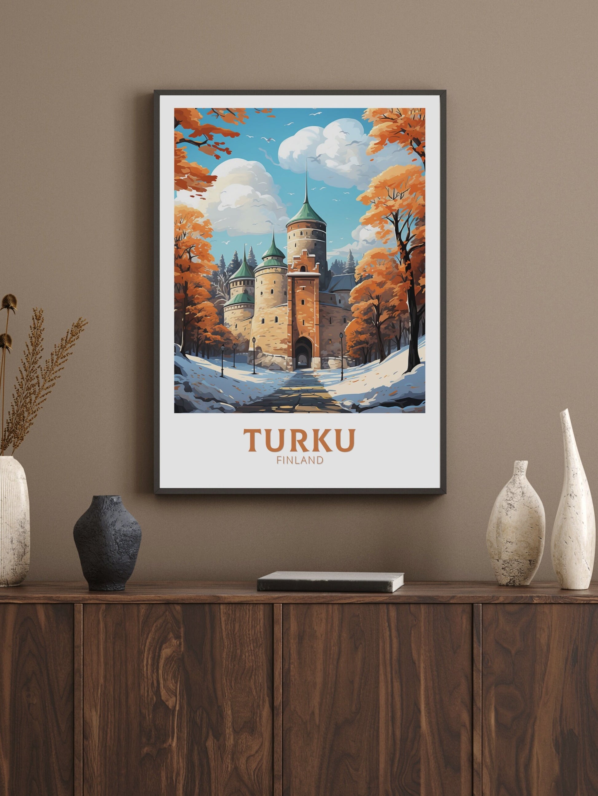 Turku Travel Print | Turku Poster | Turku Print | Turku Art | Turku Illustration | Turku Finland Print | Turku Castle Finland ID 567