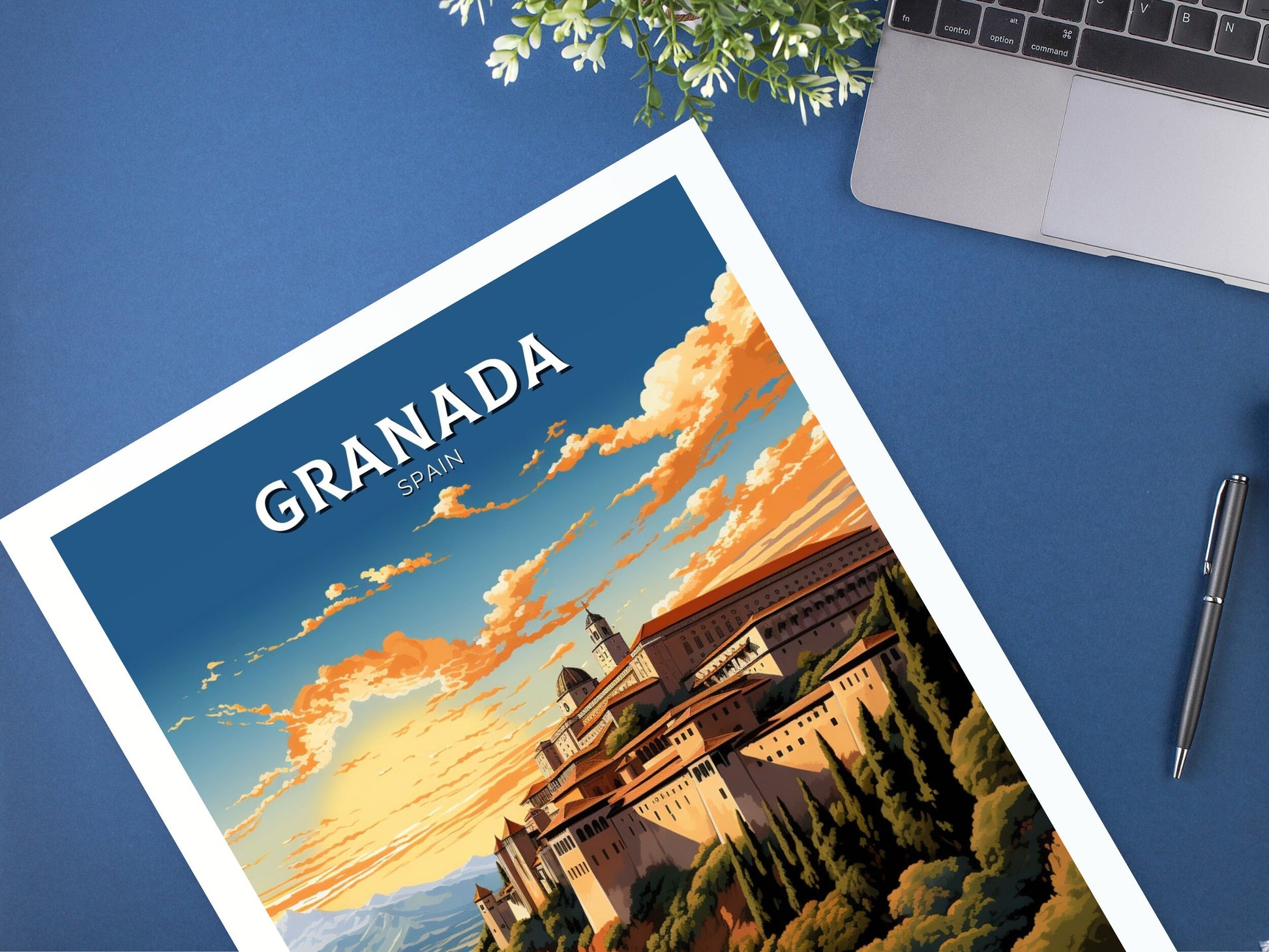 Granada Print | Granada Travel Poster | Granada Illustration | Granada Wall Art | Spain Print | Granada Spain Painting | Granada Art ID 600