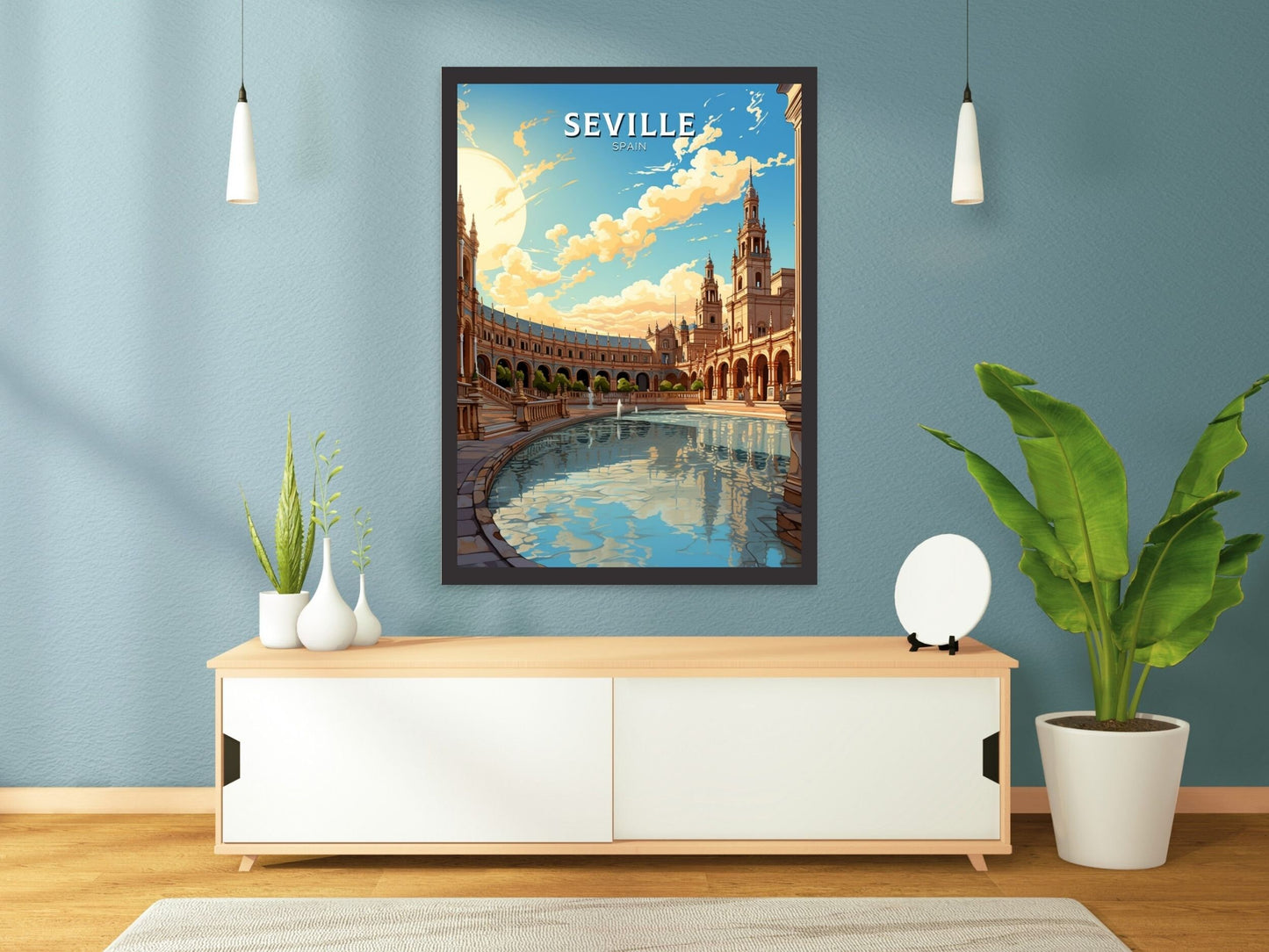 Seville Travel Print | Seville Illustration | Seville Wall Art | Spain Print | Seville Print Design | Seville Spain Painting | ID 601