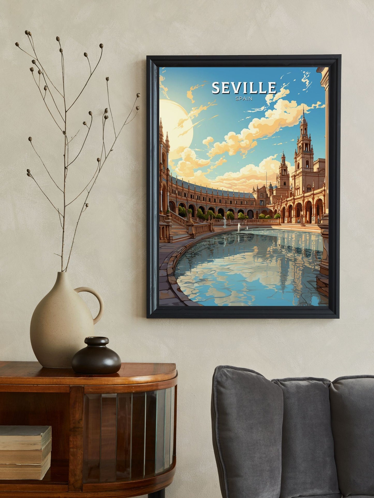 Seville Travel Print | Seville Illustration | Seville Wall Art | Spain Print | Seville Print Design | Seville Spain Painting | ID 601