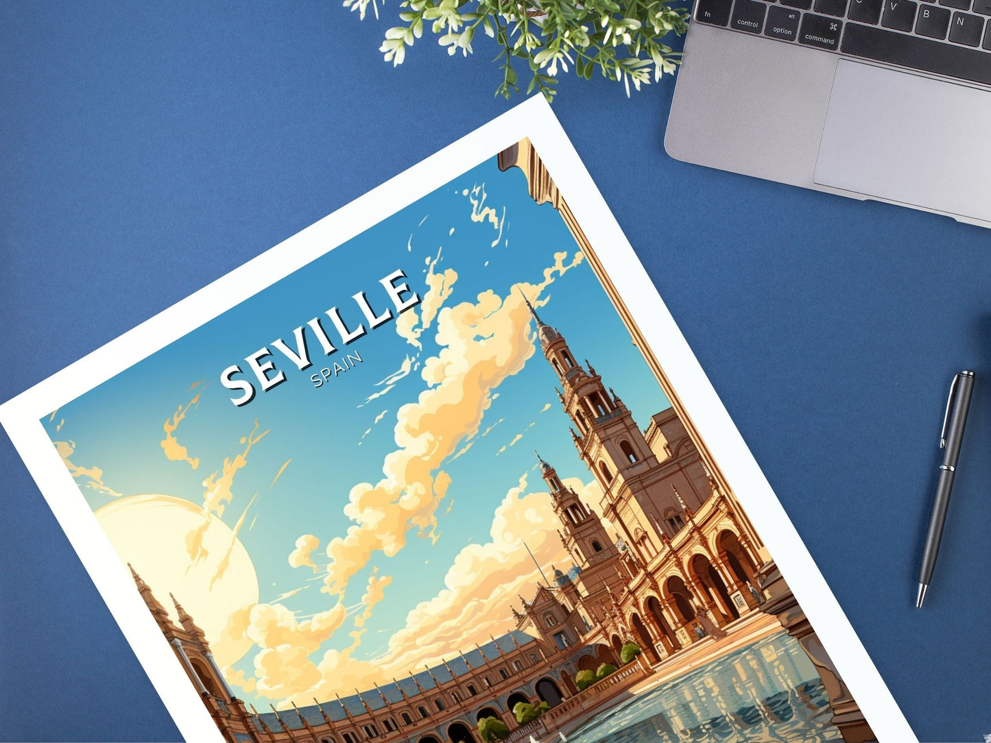 Seville Travel Print | Seville Illustration | Seville Wall Art | Spain Print | Seville Print Design | Seville Spain Painting | ID 601