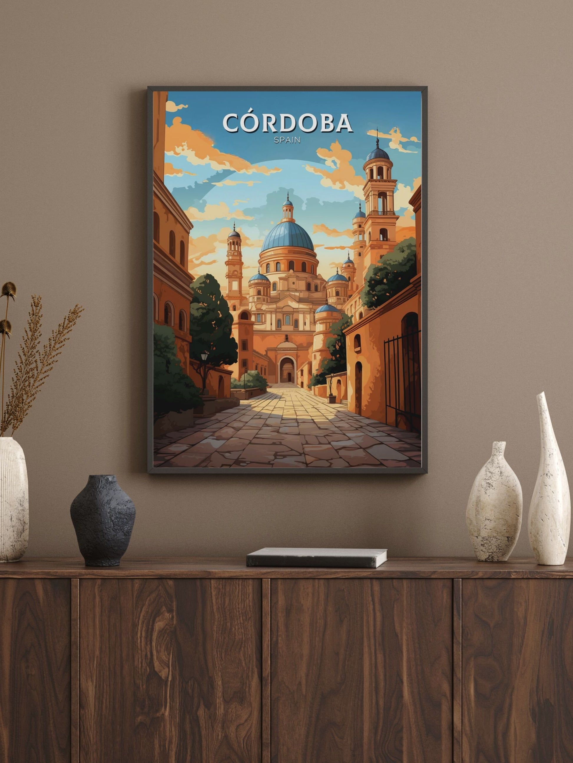 Cordoba Print | Cordoba Travel Poster | Cordoba Illustration | Cordoba Wall Art | Spain Print | Cordoba Spain Painting | ID 603