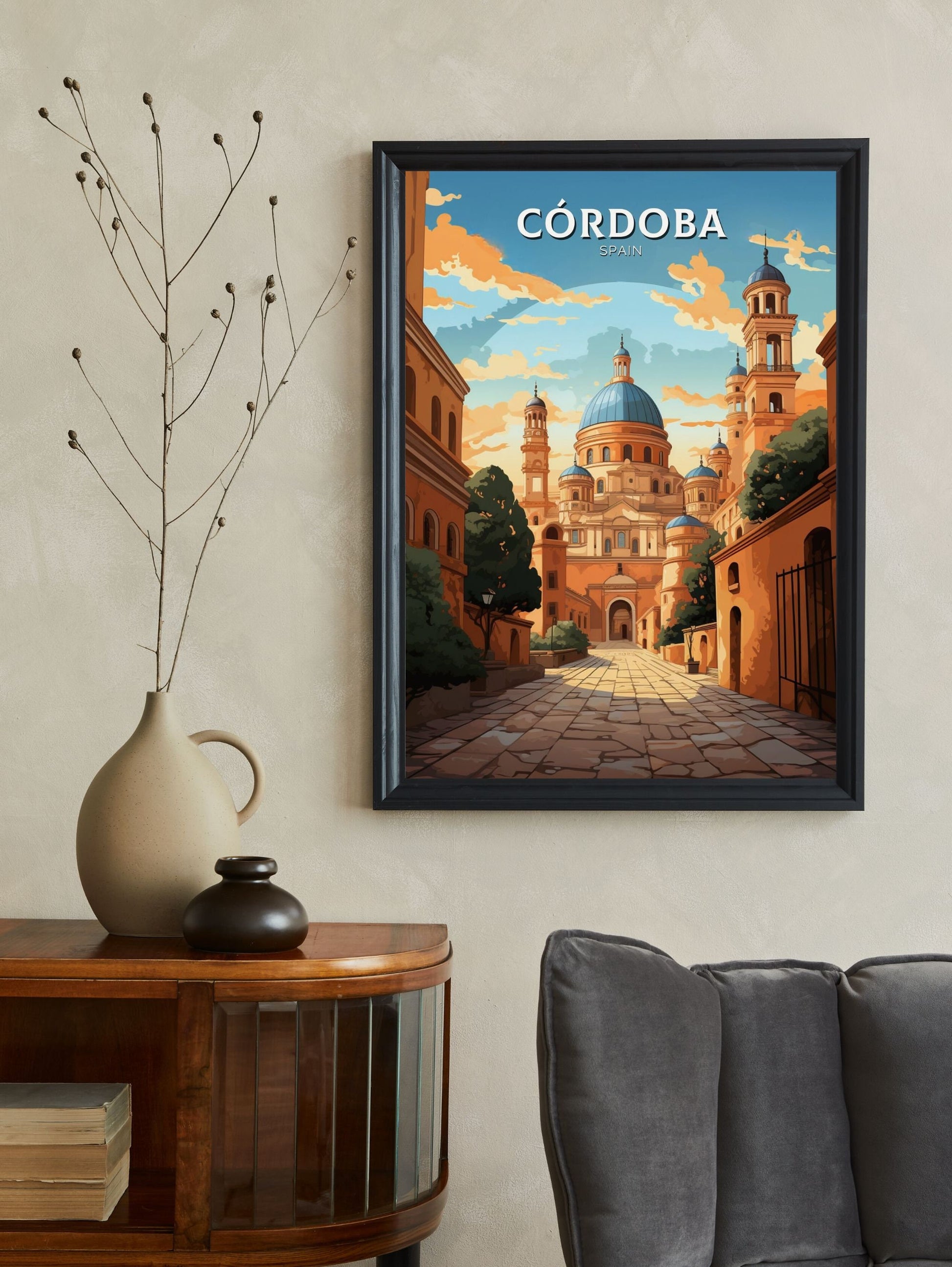 Cordoba Print | Cordoba Travel Poster | Cordoba Illustration | Cordoba Wall Art | Spain Print | Cordoba Spain Painting | ID 603