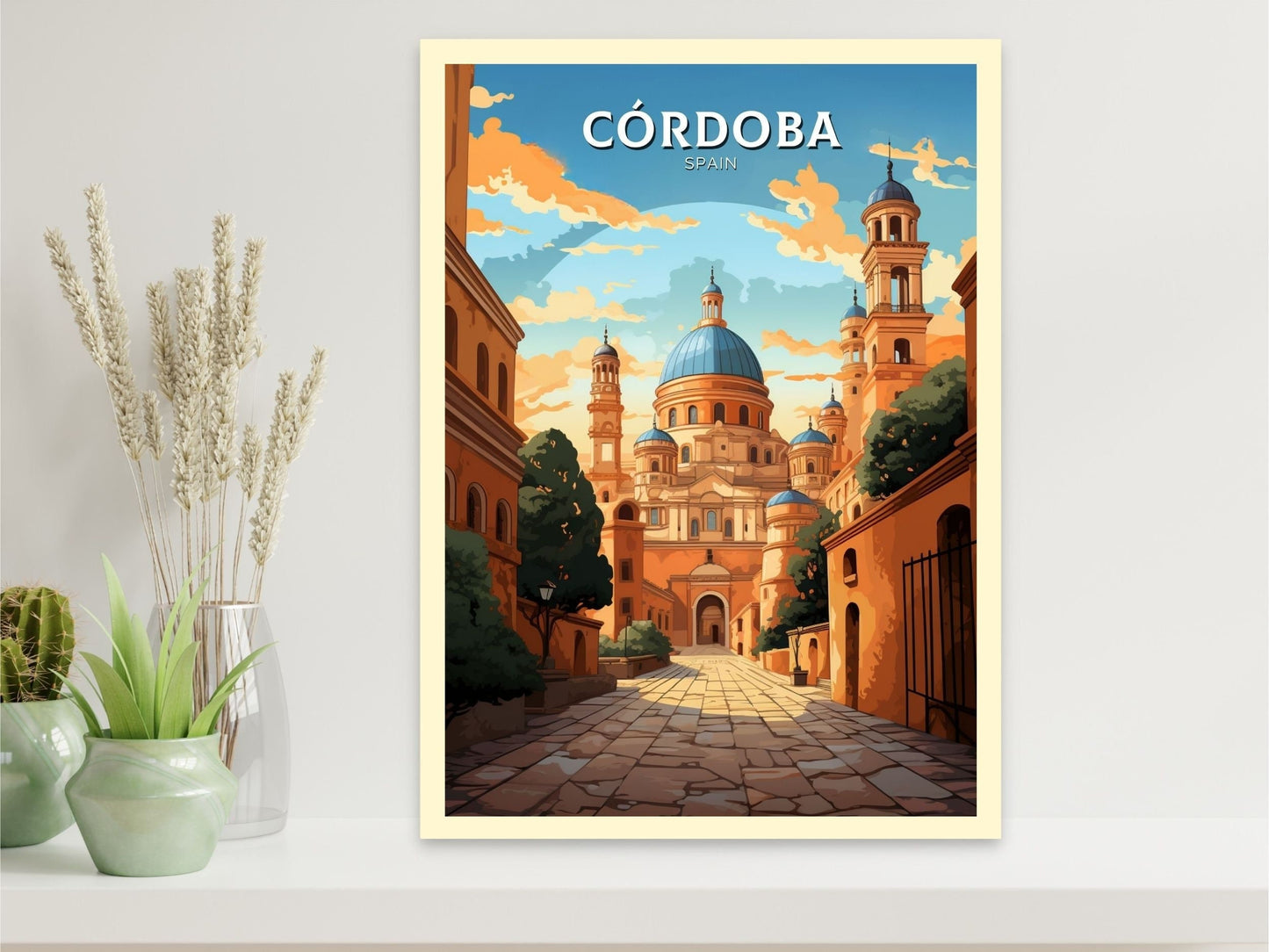 Cordoba Print | Cordoba Travel Poster | Cordoba Illustration | Cordoba Wall Art | Spain Print | Cordoba Spain Painting | ID 603