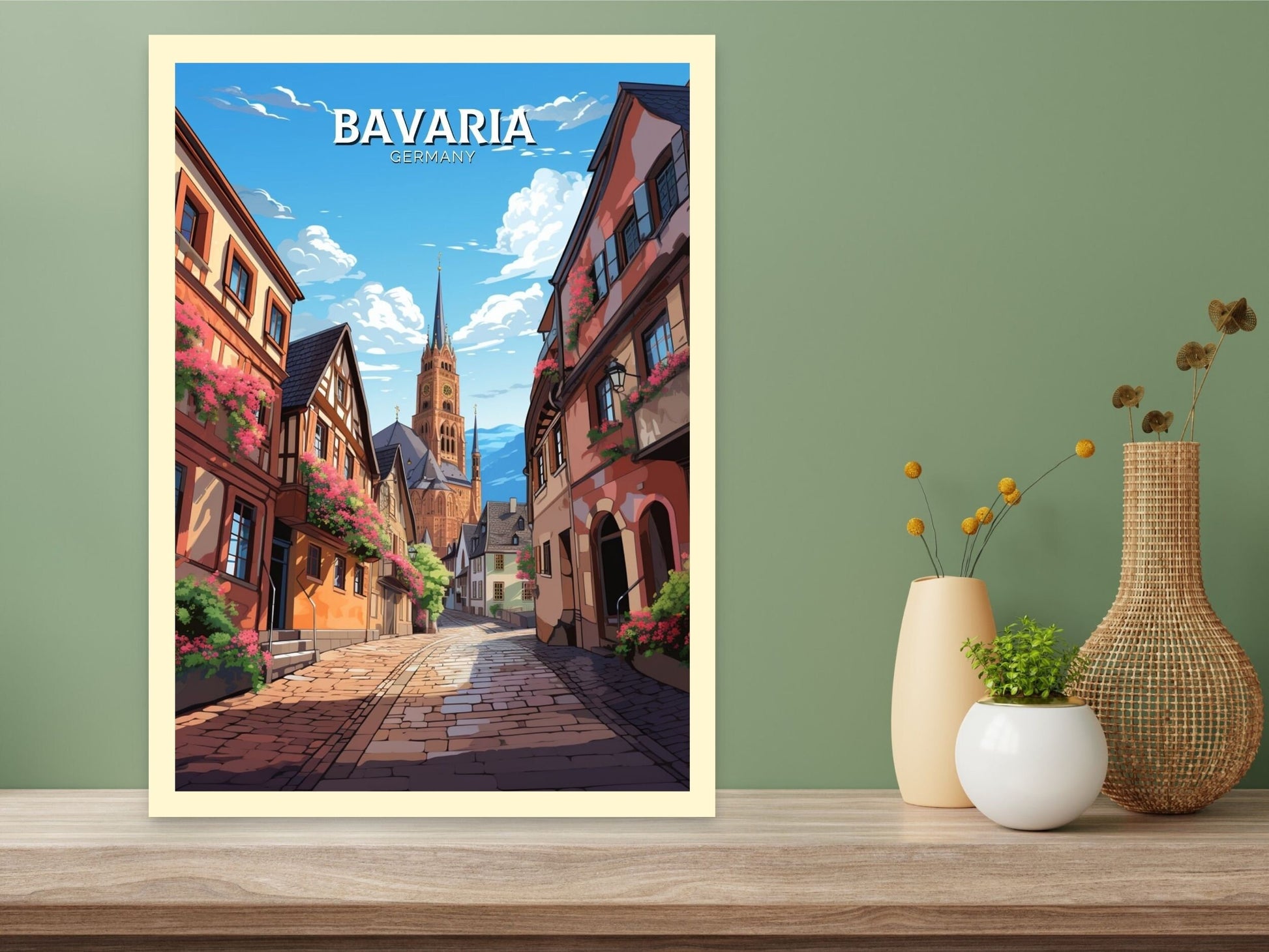 Bavaria Poster | Bavaria Illustration | Bavaria Wall Art | Bavaria Print | Germany Poster Design | Bavaria Poster | Romantic Road | ID 604