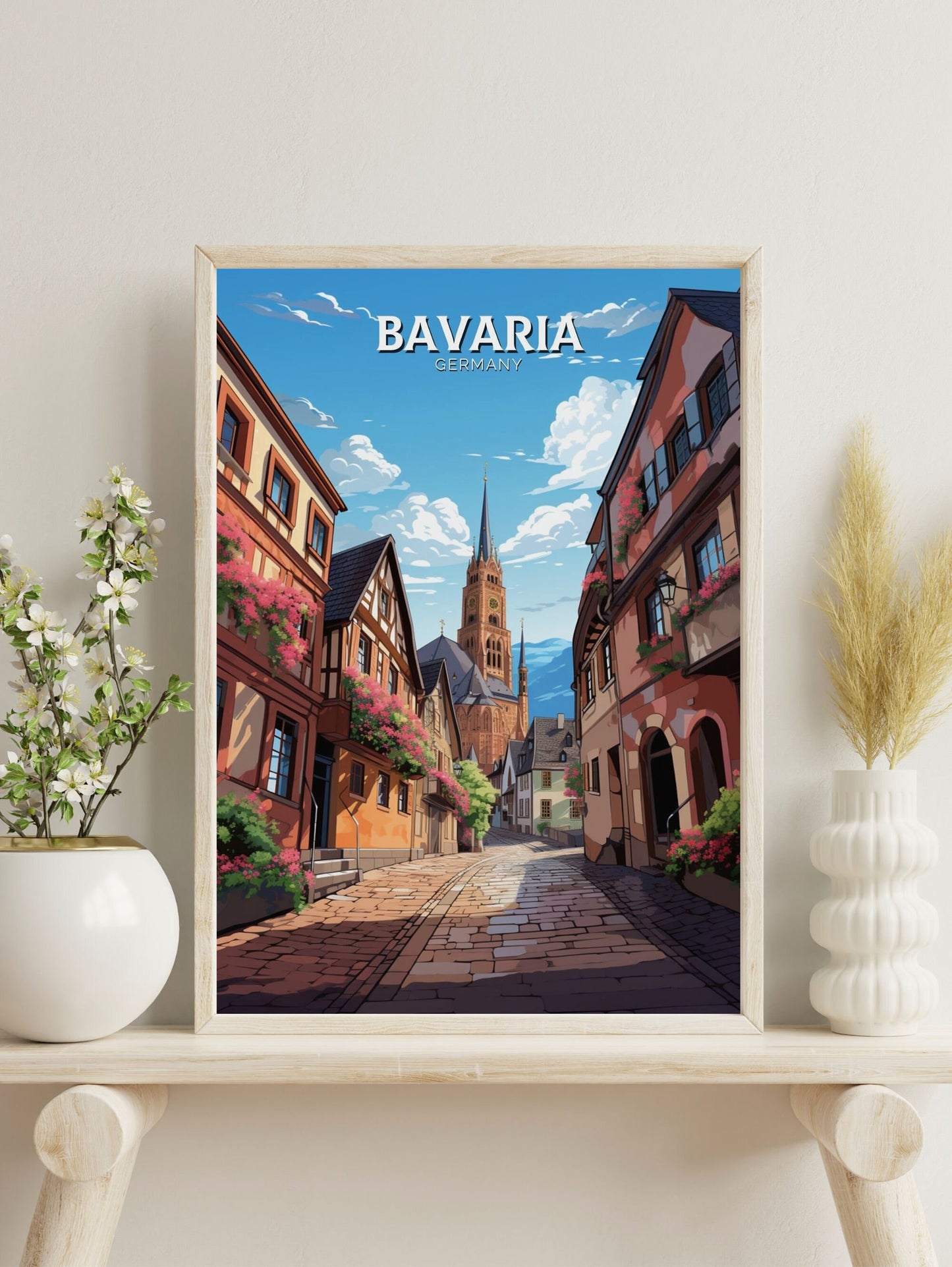 Bavaria Poster | Bavaria Illustration | Bavaria Wall Art | Bavaria Print | Germany Poster Design | Bavaria Poster | Romantic Road | ID 604