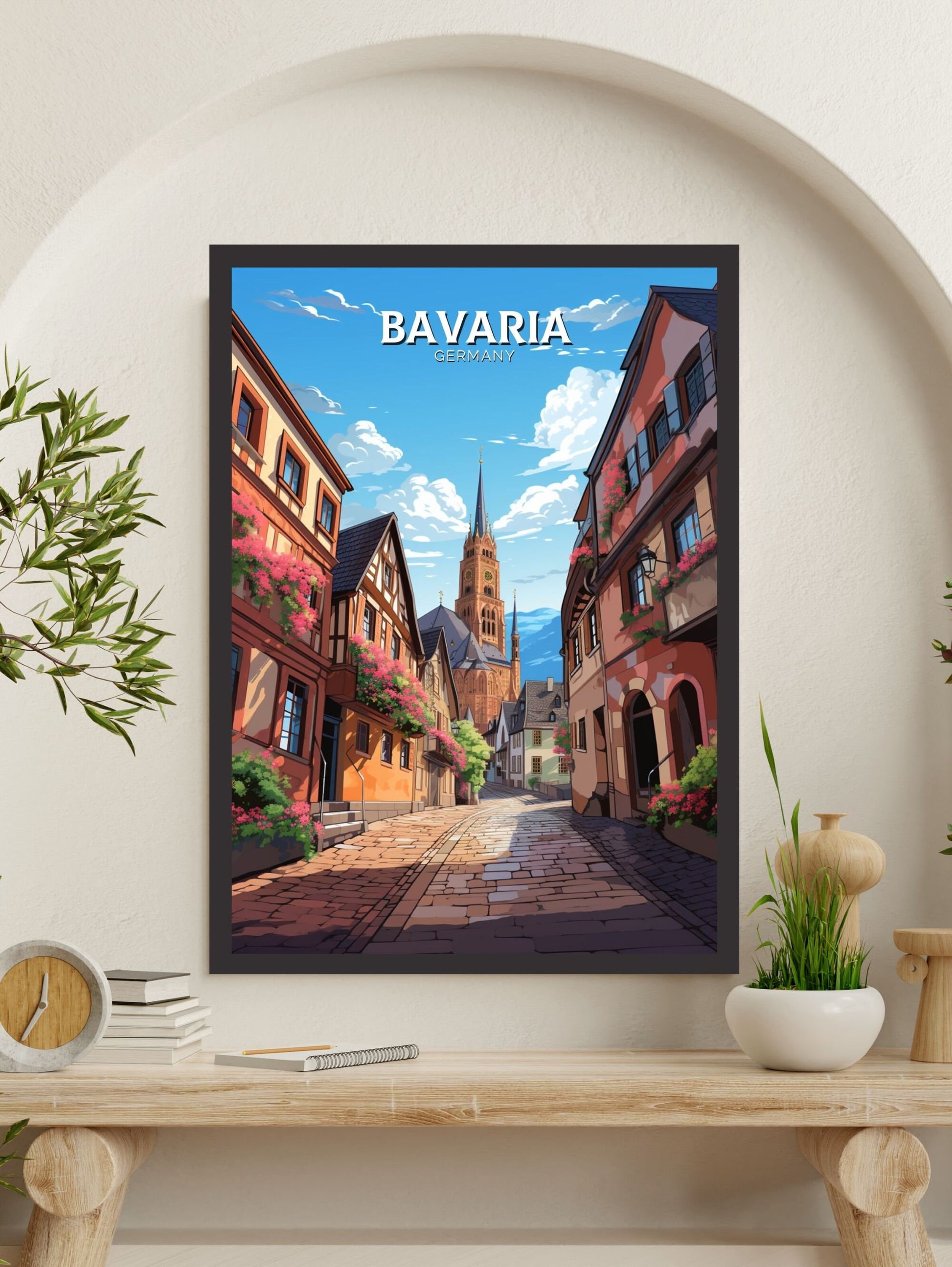 Bavaria Poster | Bavaria Illustration | Bavaria Wall Art | Bavaria Print | Germany Poster Design | Bavaria Poster | Romantic Road | ID 604