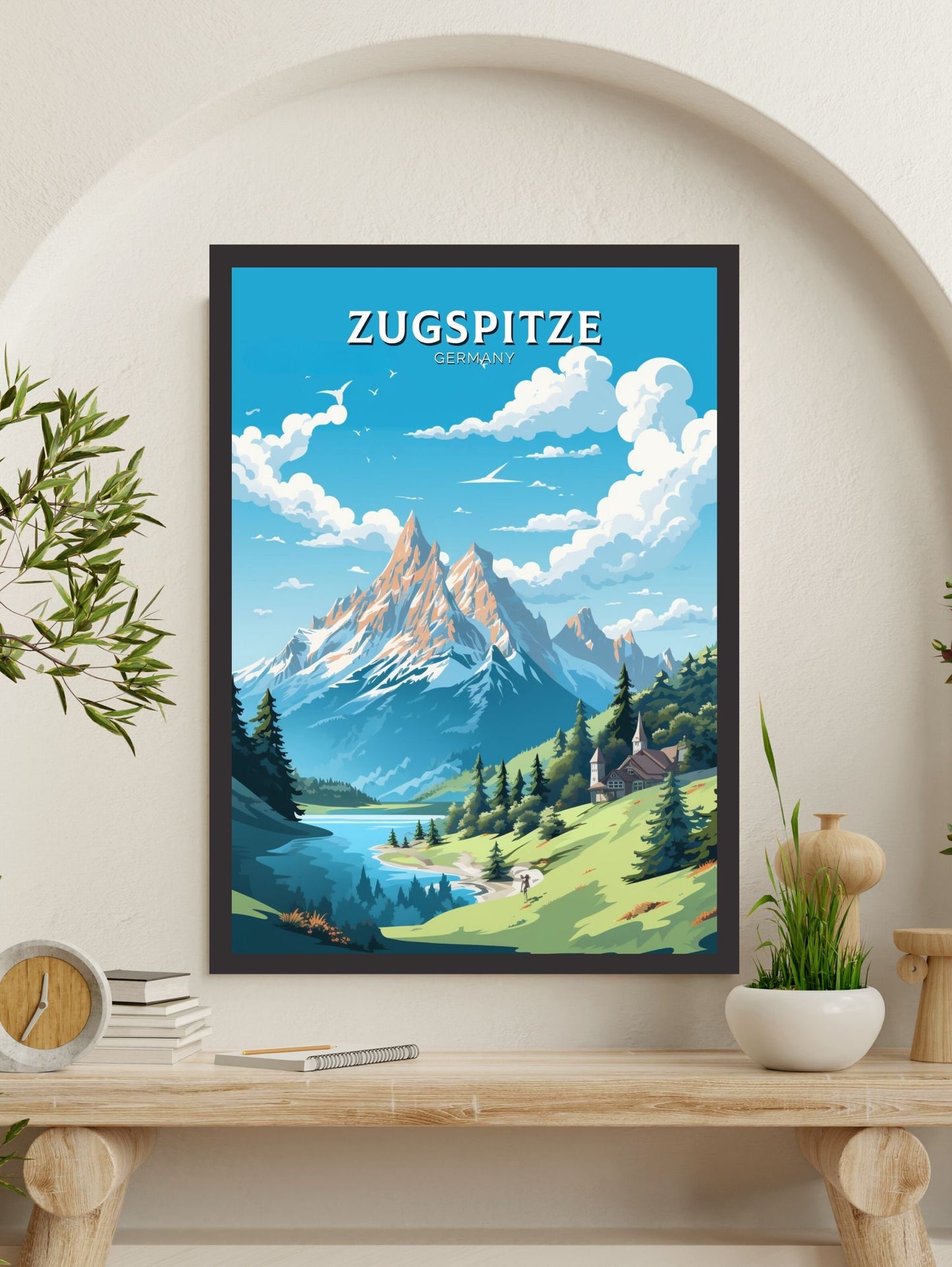 Zugspitze Poster | Zugspitze Illustration | Zugspitze Wall Art | Zugspitze Print | Germany Poster Design | Zugspitze Poster | ID 609