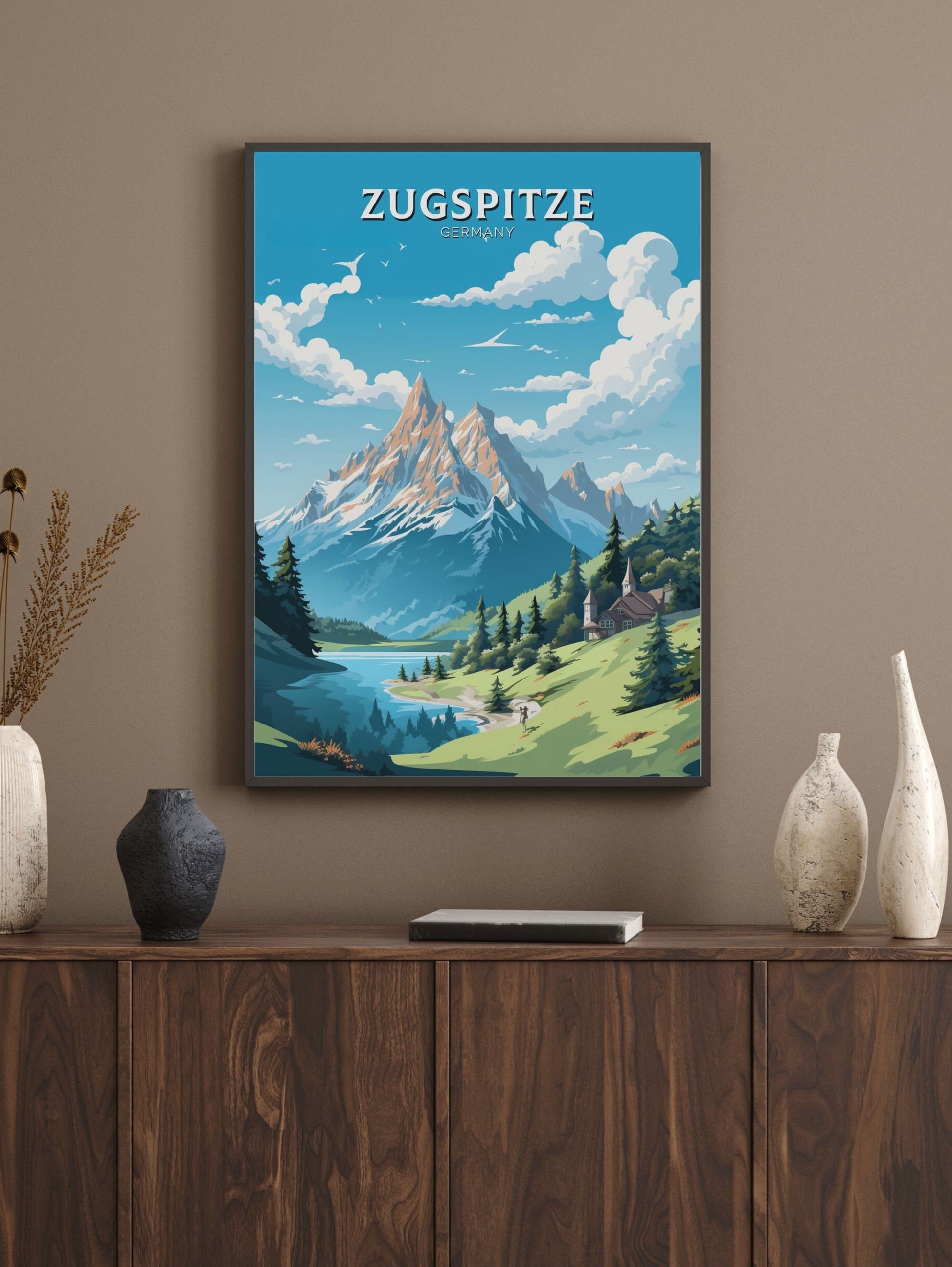 Zugspitze Poster | Zugspitze Illustration | Zugspitze Wall Art | Zugspitze Print | Germany Poster Design | Zugspitze Poster | ID 609