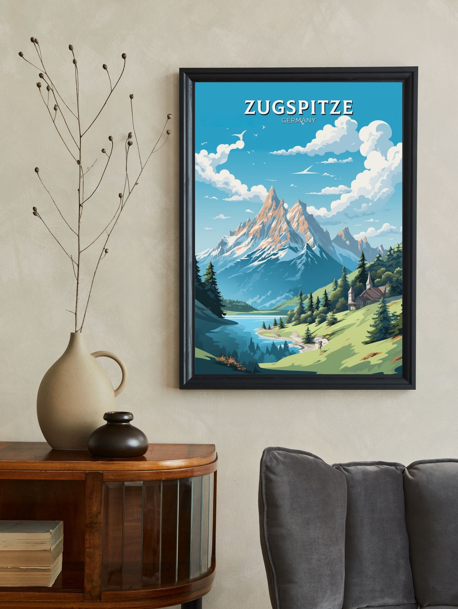 Zugspitze Poster | Zugspitze Illustration | Zugspitze Wall Art | Zugspitze Print | Germany Poster Design | Zugspitze Poster | ID 609