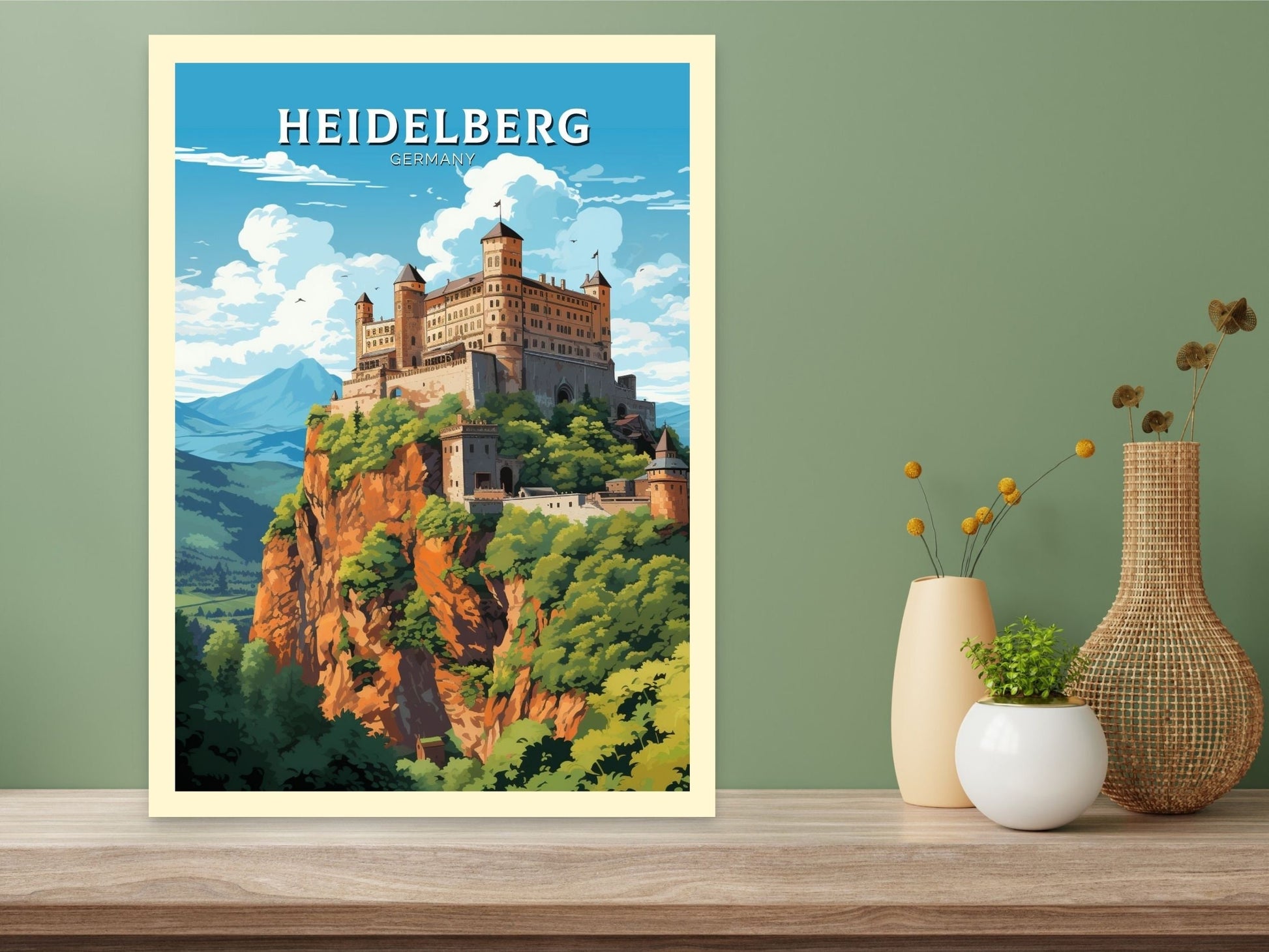 Heidelberg Poster | Heidelberg Illustration | Heidelberg Wall Art | Heidelberg Print | Germany Poster Design | Heidelberg Poster | ID 607