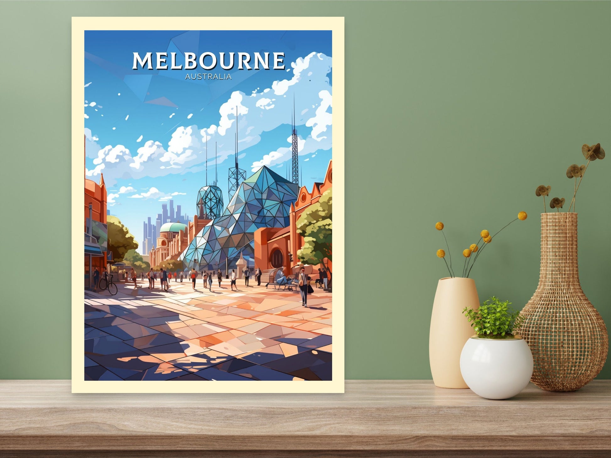 Melbourne Print | Melbourne Illustration | Melbourne Station | Australia Print | Australia Wall Art | Australia Poster | ID 611