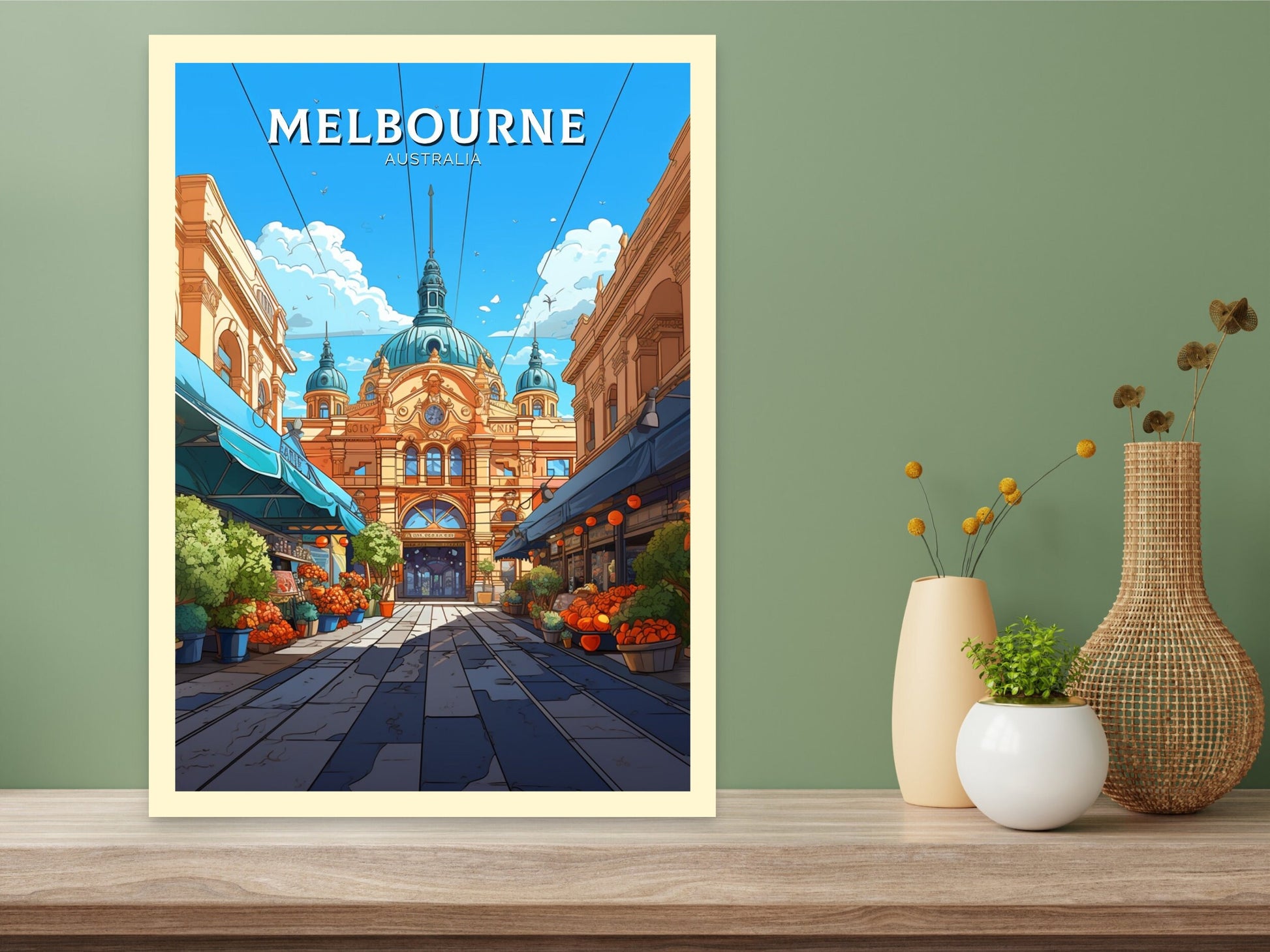 Melbourne Print | Melbourne Illustration | Melbourne Station | Australia Print | Australia Wall Art | Australia Poster | ID 612