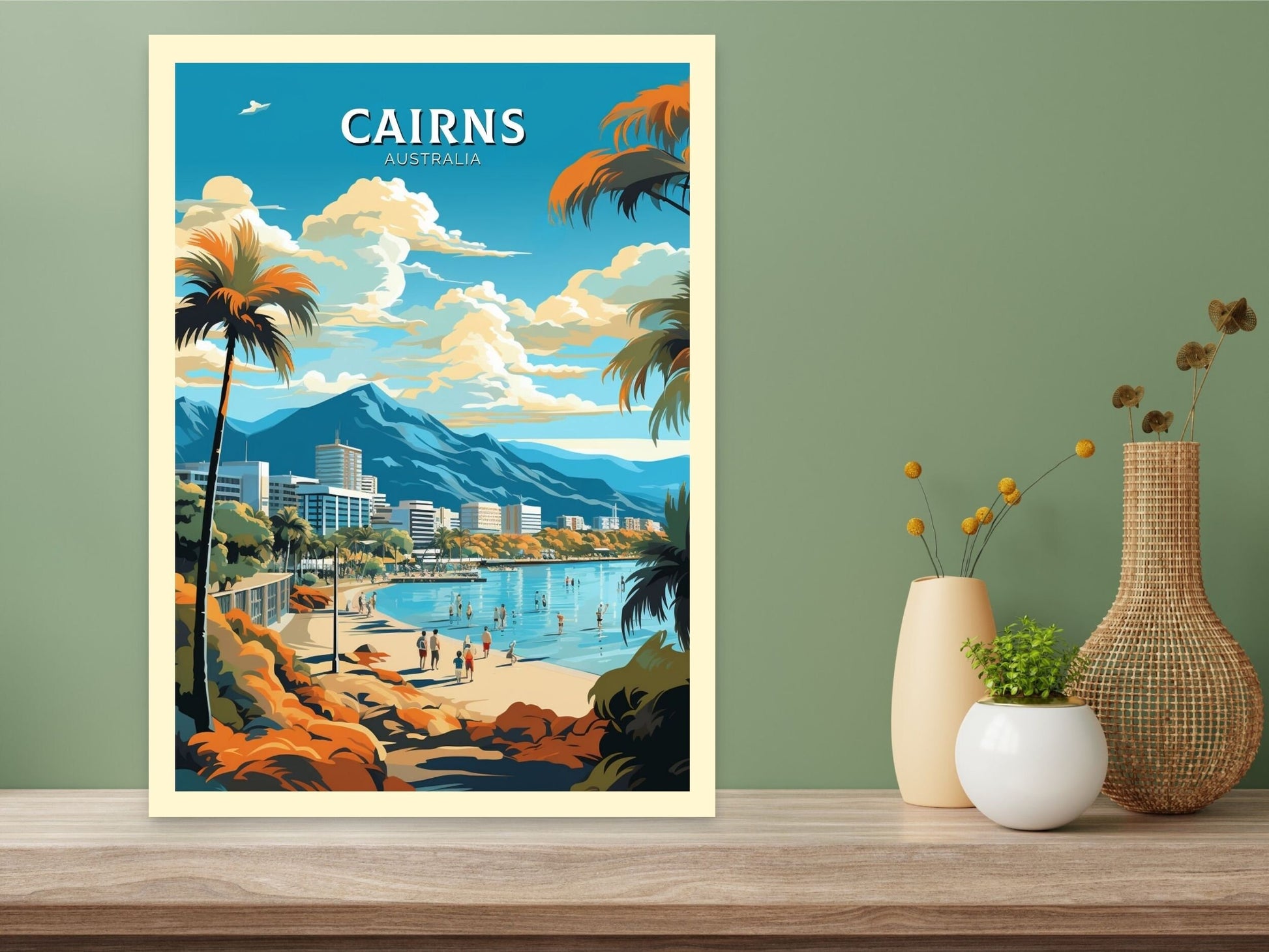 Cairns Travel Poster | Cairns Travel Print | Cairns Illustration | Australia Print | Australia Poster | Queensland Poster | ID 613