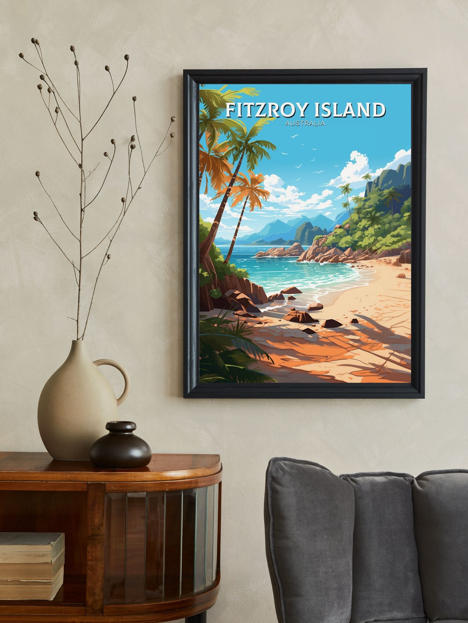 Fitzroy Travel Poster | Fitzroy Travel Print | Fitzroy Island Poster | Australia Print | Australia Poster | Queensland Poster | ID 614