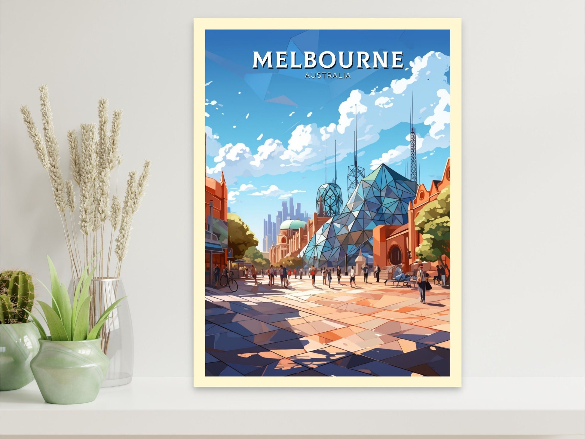 Melbourne Print | Melbourne Illustration | Melbourne Station | Australia Print | Australia Wall Art | Australia Poster | ID 611