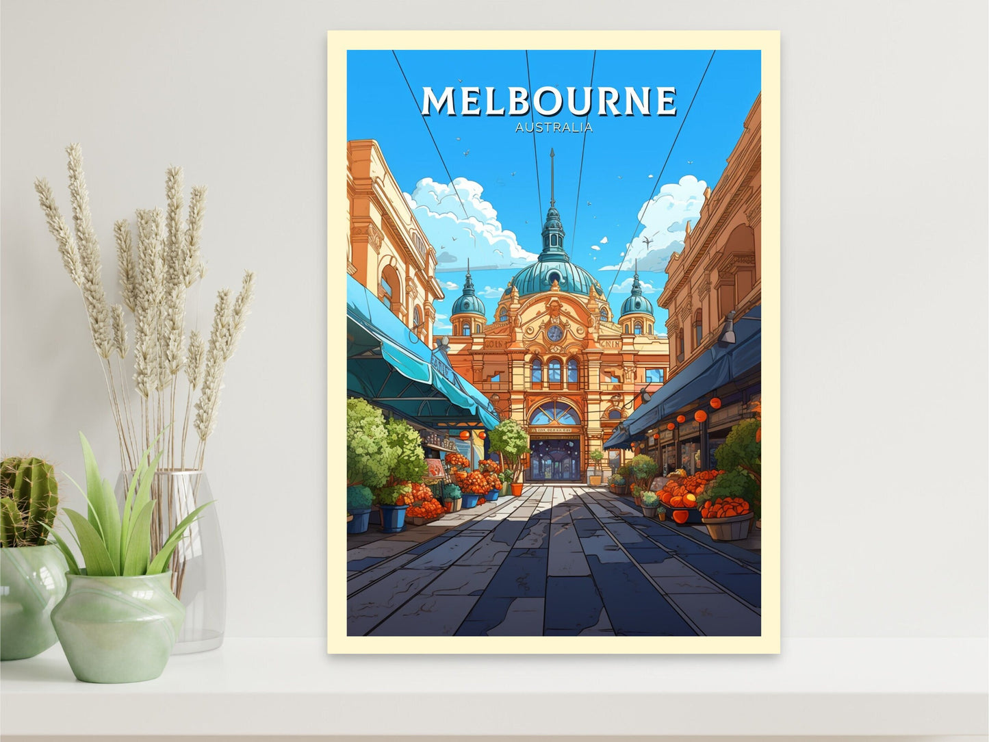 Melbourne Print | Melbourne Illustration | Melbourne Station | Australia Print | Australia Wall Art | Australia Poster | ID 612