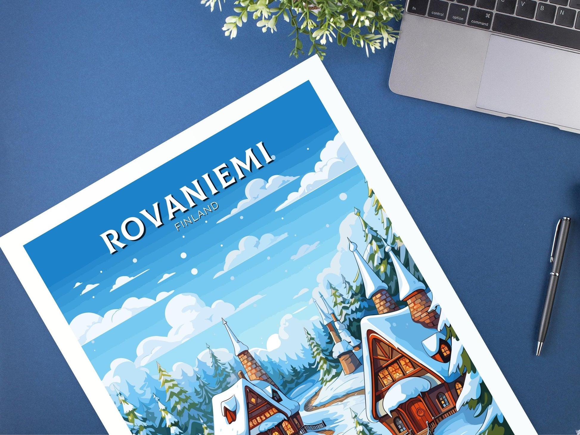 Rovaniemi Travel Print | Rovaniemi Poster | Rovaniemi Print | Rovaniemi Illustration | Finland Poster | Santa Claus Village ID 568