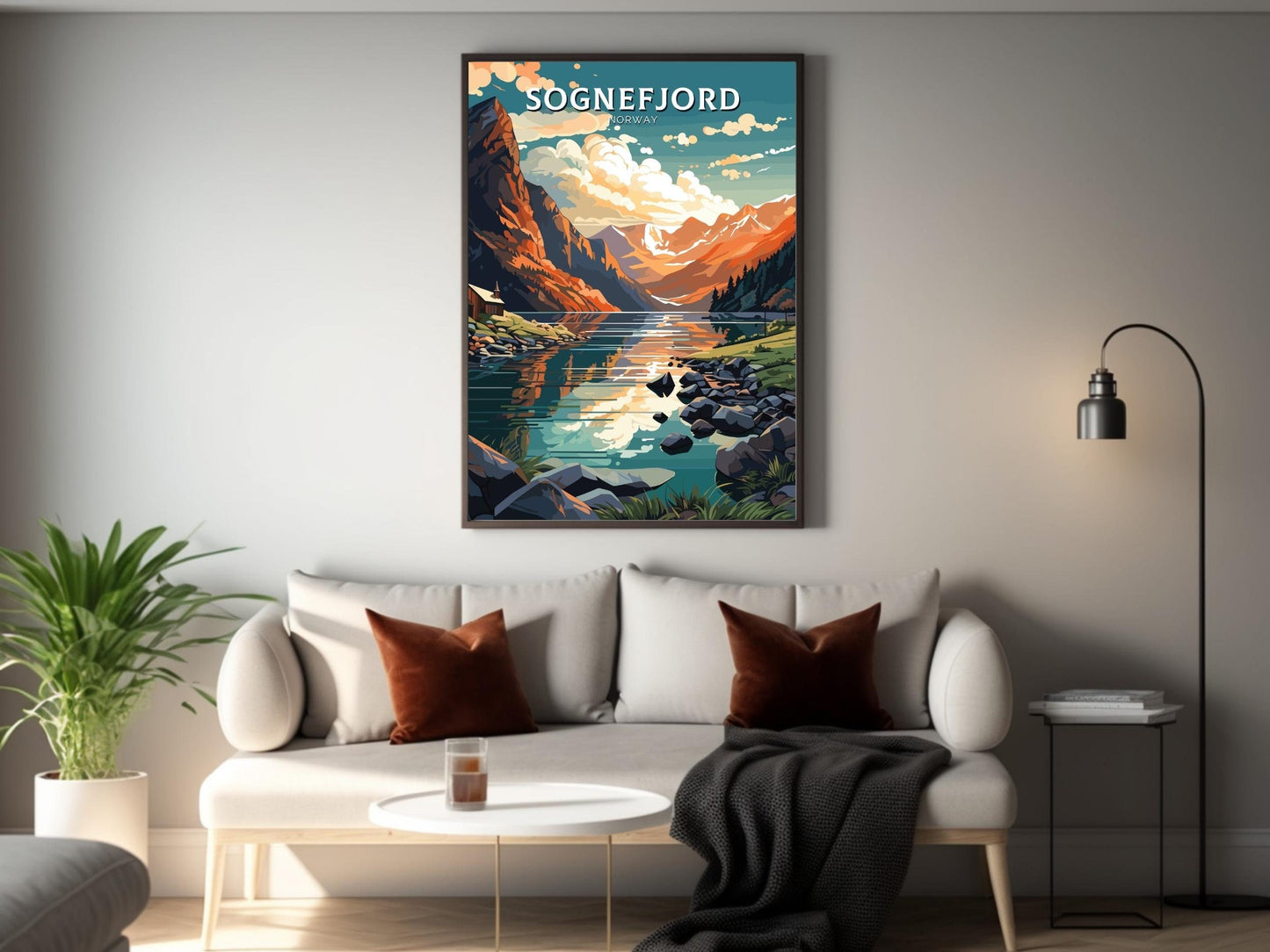 Sognefjord Travel Print | Norway Poster | Sognefjord Wall Art | Sognefjord Print | Sognefjord Travel Poster | Norway Fjords | ID 570