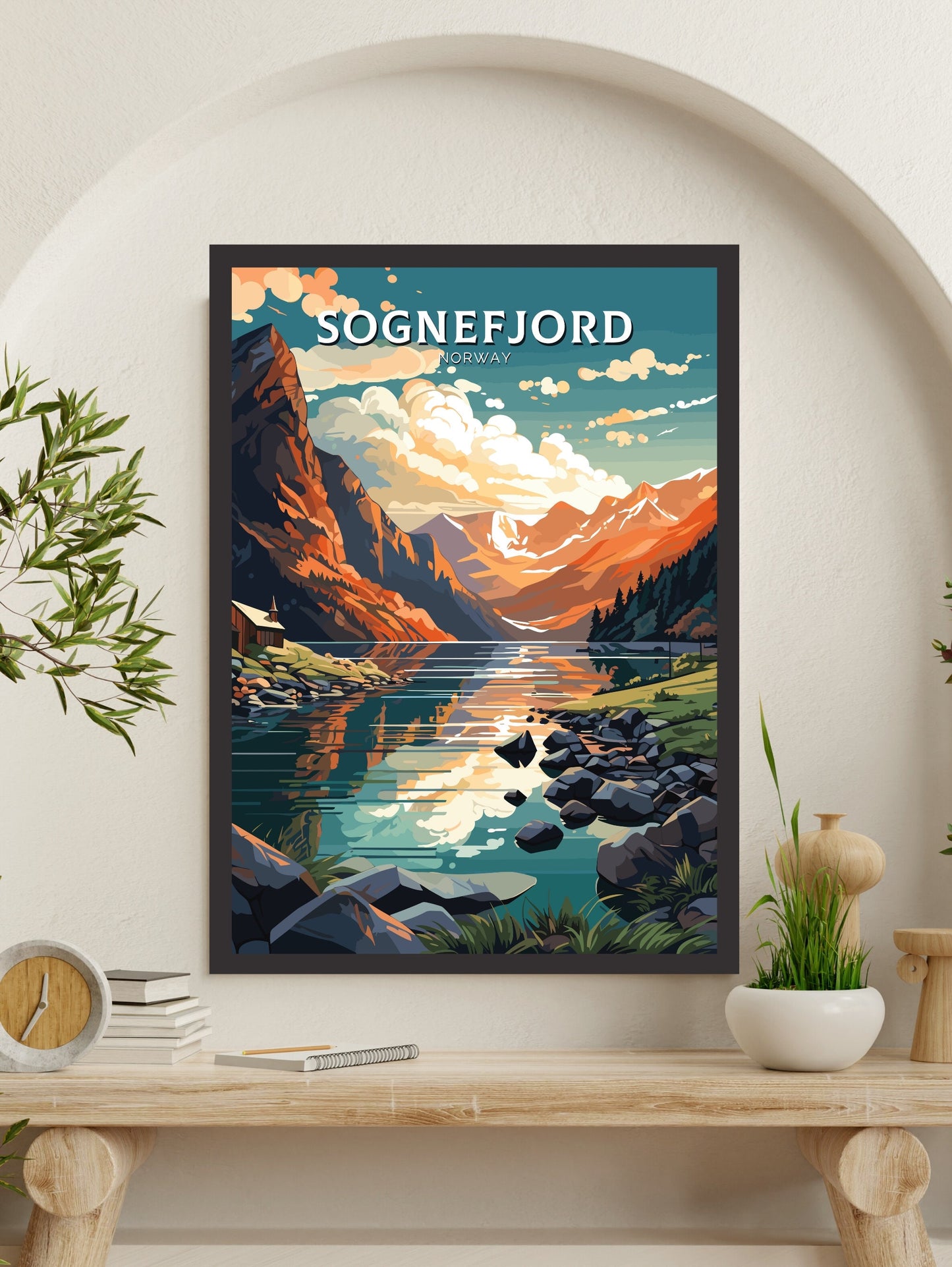 Sognefjord Travel Print | Norway Poster | Sognefjord Wall Art | Sognefjord Print | Sognefjord Travel Poster | Norway Fjords | ID 570