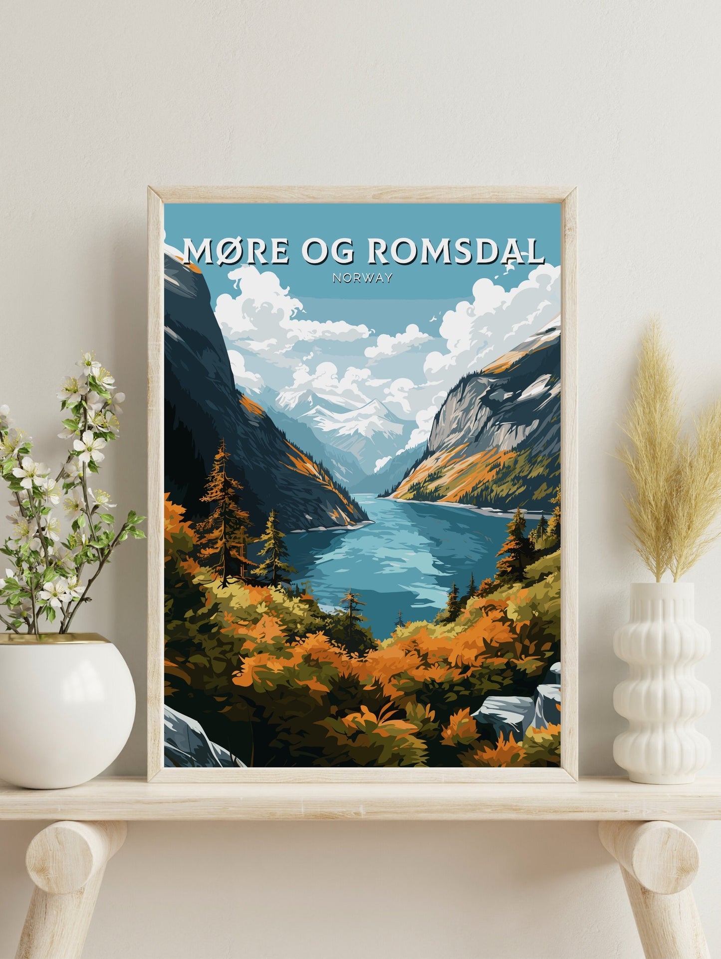 Møre og Romsdal Print | Møre og Romsdal Poster | Wall Art | Illustration | Travel Gift | Norway Print | Norway Art | Møre og Romsdal ID 576