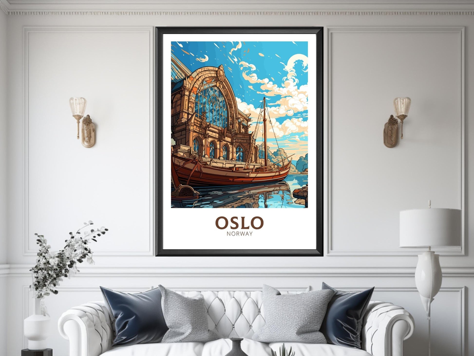 Oslo Norway | Oslo Poster | Oslo Print | Oslo Wall Art | Illustration | Travel Gift | Norway Print | Norway Art | Viking Ship Museum ID 573