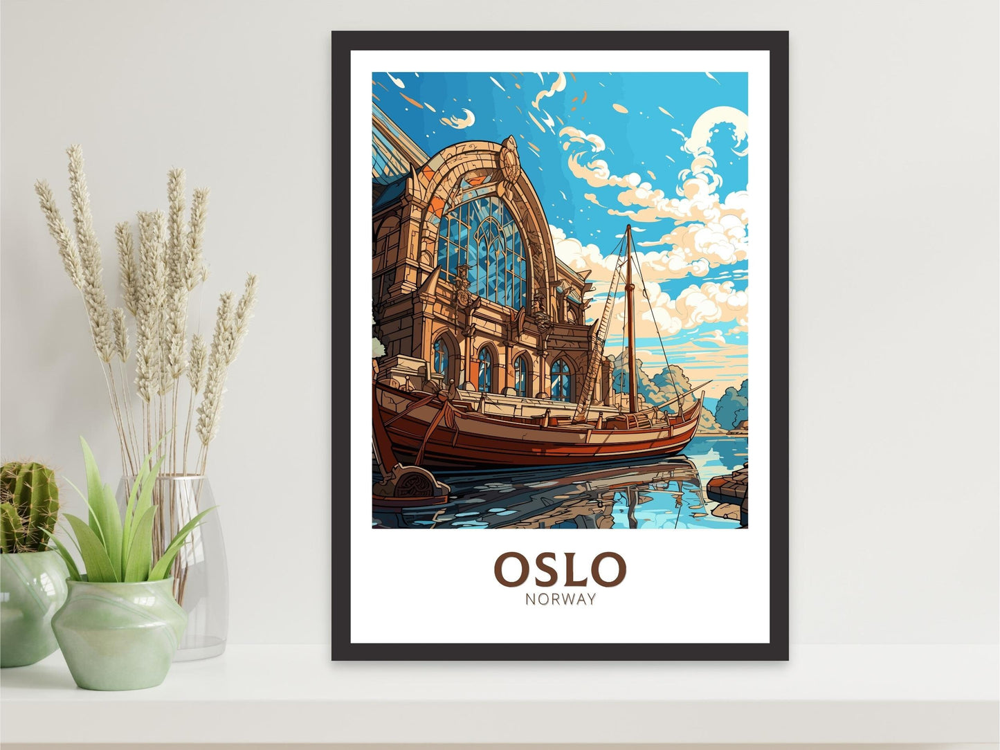 Oslo Norway | Oslo Poster | Oslo Print | Oslo Wall Art | Illustration | Travel Gift | Norway Print | Norway Art | Viking Ship Museum ID 573