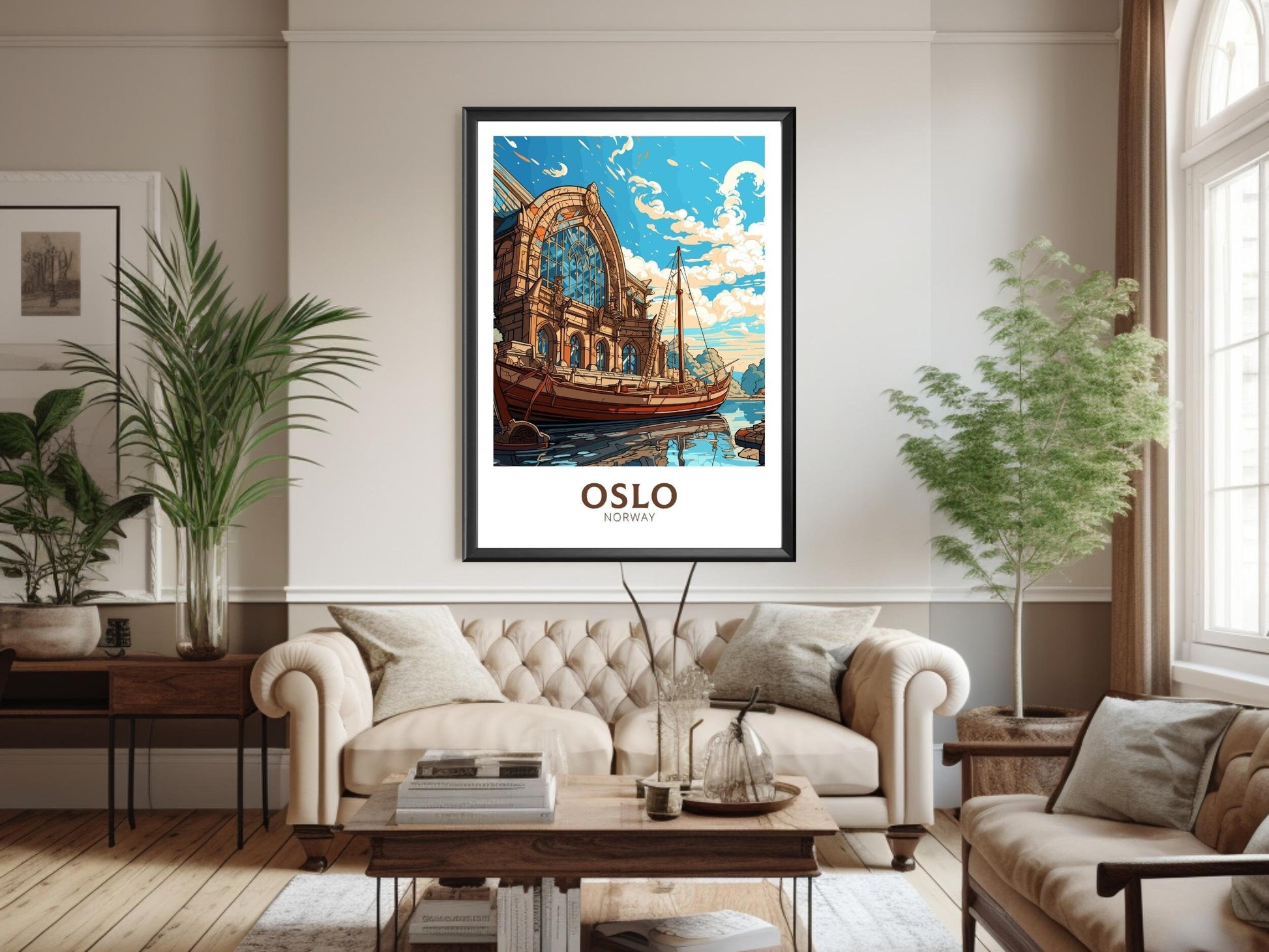 Oslo Norway | Oslo Poster | Oslo Print | Oslo Wall Art | Illustration | Travel Gift | Norway Print | Norway Art | Viking Ship Museum ID 573