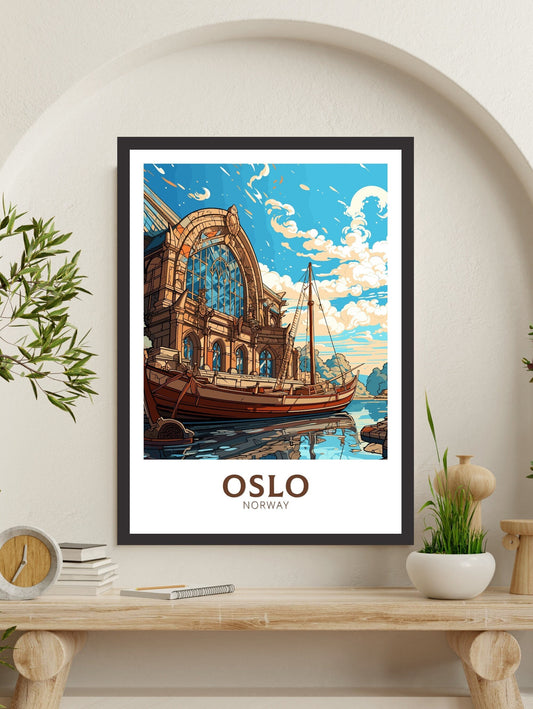 Oslo Norway | Oslo Poster | Oslo Print | Oslo Wall Art | Illustration | Travel Gift | Norway Print | Norway Art | Viking Ship Museum ID 573