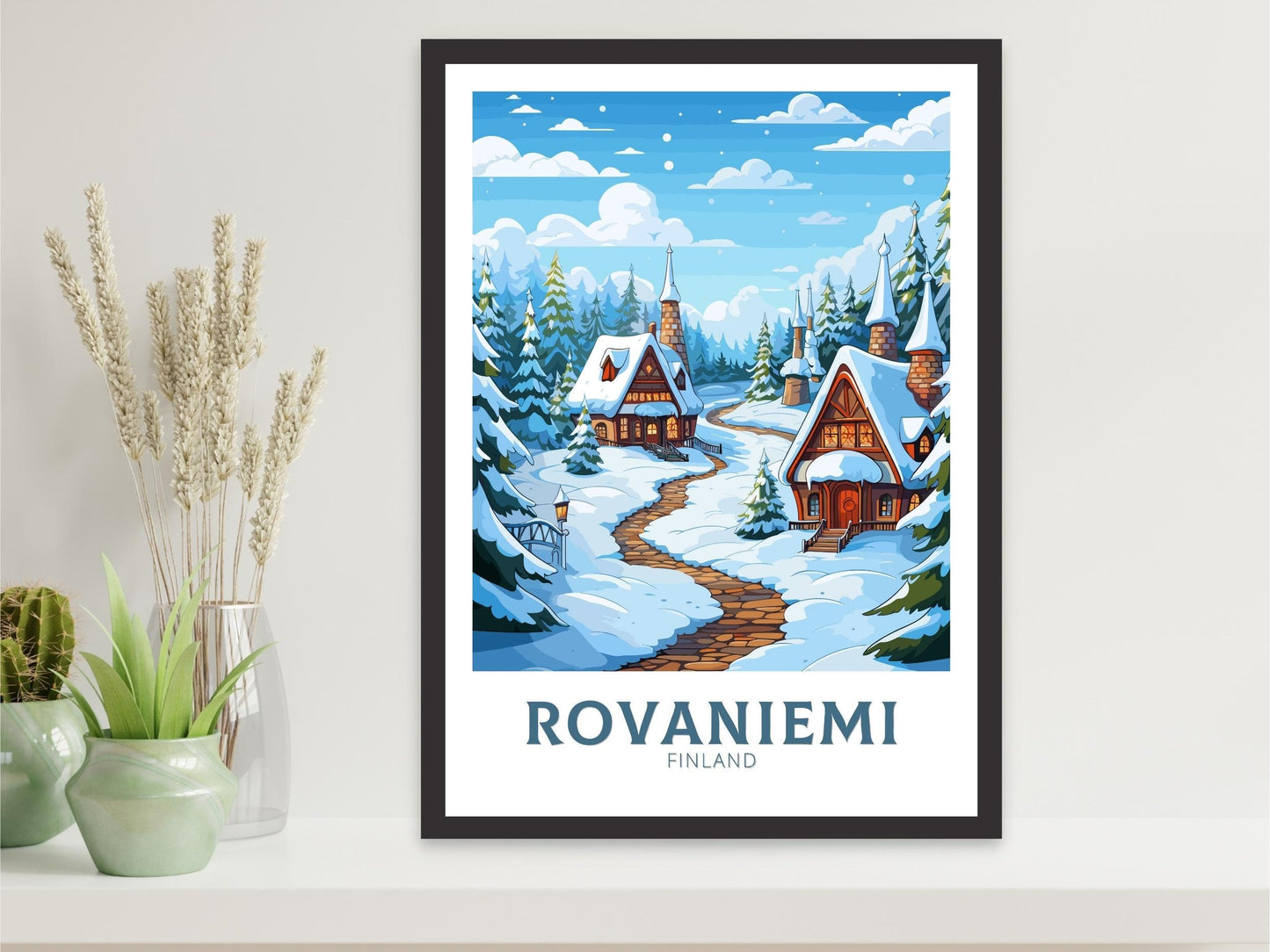 Rovaniemi Poster | Rovaniemi Travel Print | Rovaniemi Print | Rovaniemi Illustration | Finland Poster | Santa Claus Village, Finland ID 569