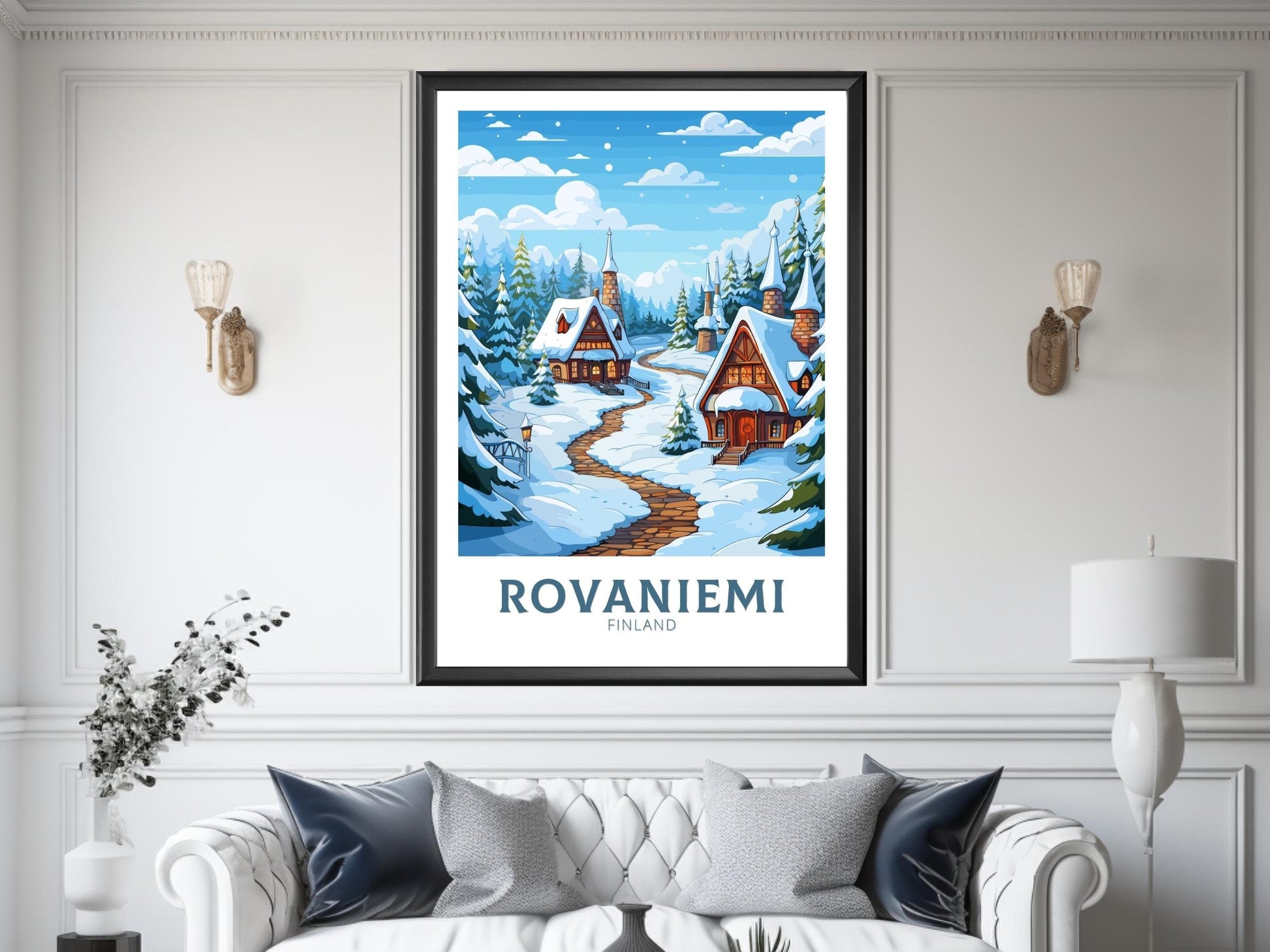 Rovaniemi Poster | Rovaniemi Travel Print | Rovaniemi Print | Rovaniemi Illustration | Finland Poster | Santa Claus Village, Finland ID 569