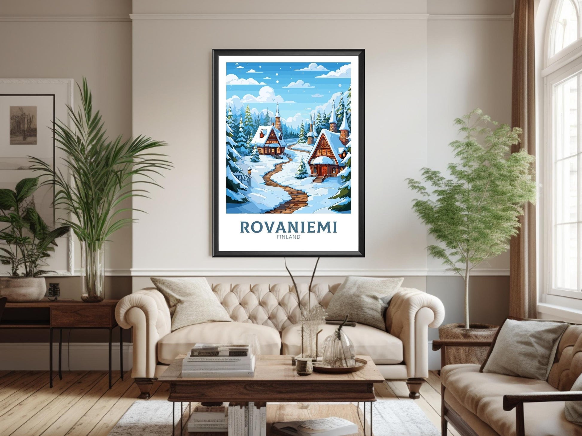 Rovaniemi Poster | Rovaniemi Travel Print | Rovaniemi Print | Rovaniemi Illustration | Finland Poster | Santa Claus Village, Finland ID 569