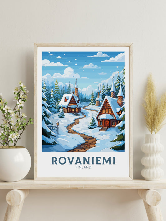 Rovaniemi Poster | Rovaniemi Travel Print | Rovaniemi Print | Rovaniemi Illustration | Finland Poster | Santa Claus Village, Finland ID 569