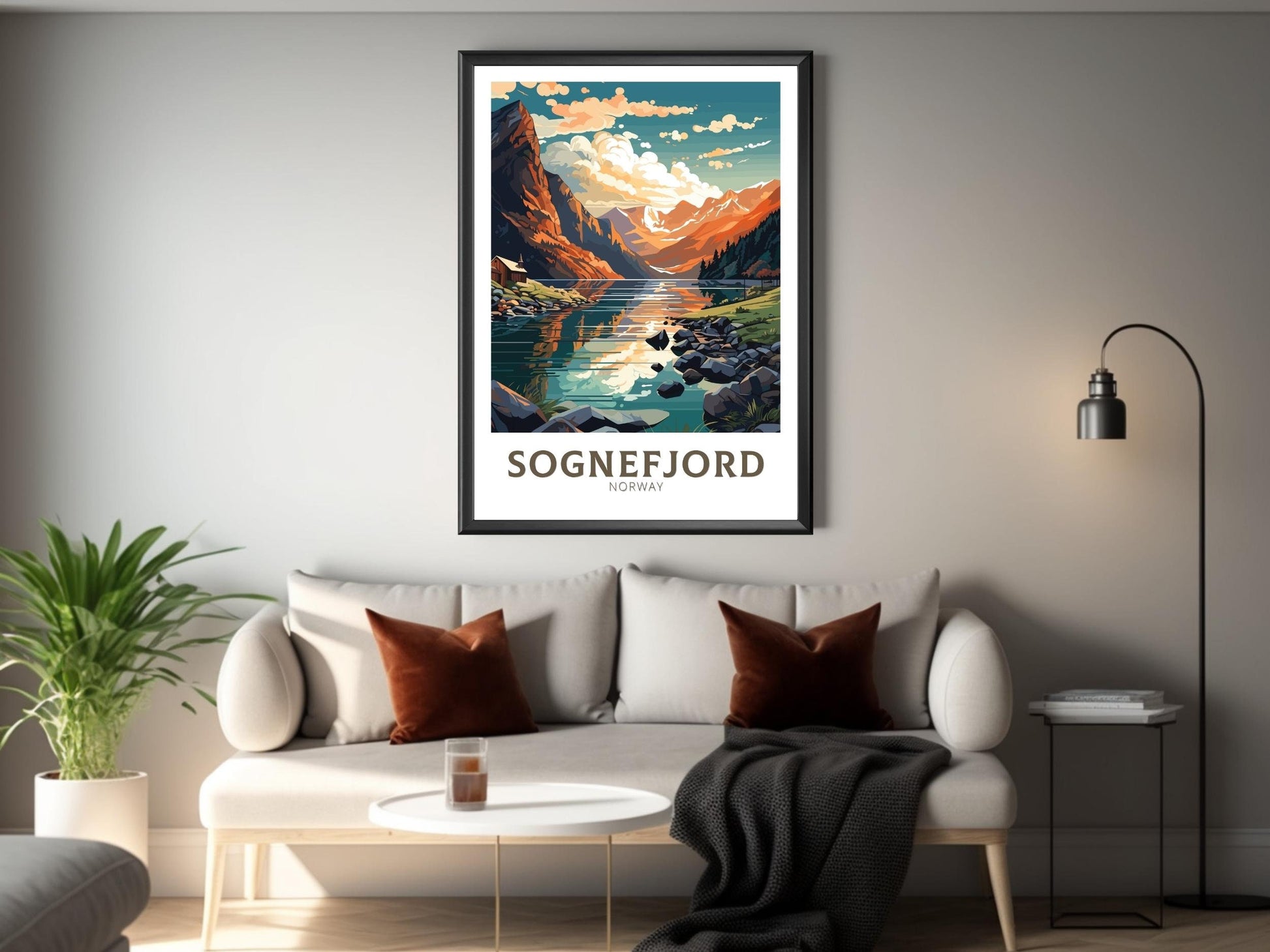 Sognefjord Travel Poster | Sognefjord Travel Print | Norway Poster | Sognefjord Wall Art | Sognefjord Print | Norway Fjords | ID 571