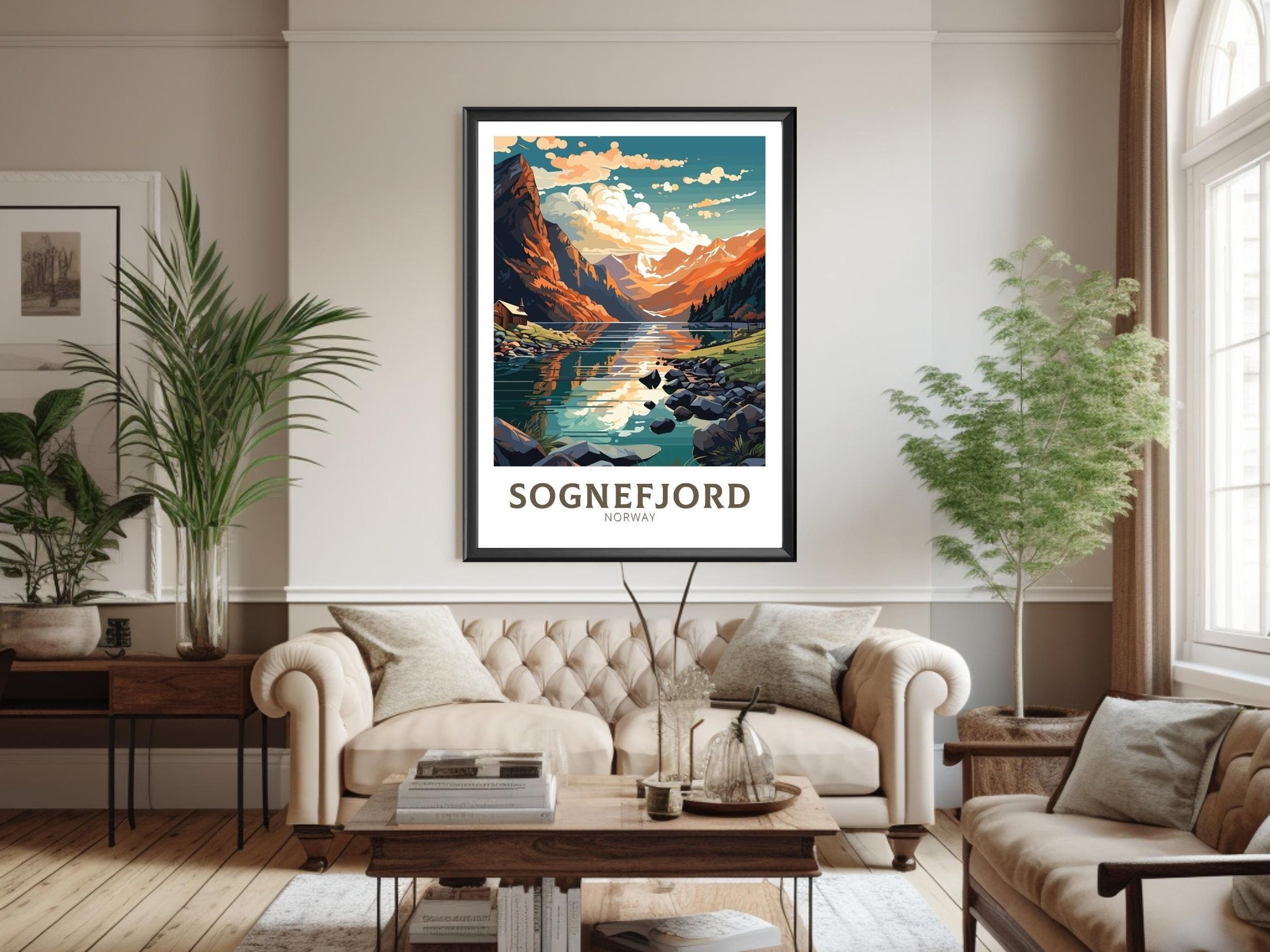 Sognefjord Travel Poster | Sognefjord Travel Print | Norway Poster | Sognefjord Wall Art | Sognefjord Print | Norway Fjords | ID 571