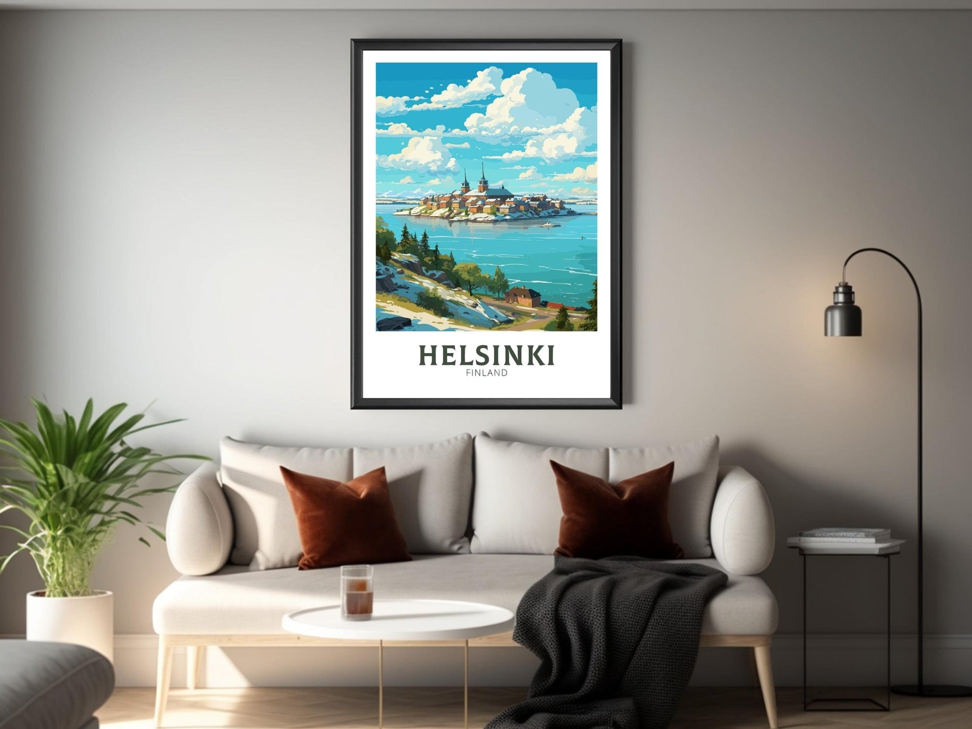 Helsinki Print | Helsinki Poster | Helsinki Art | Helsinki Travel Art | Helsinki Illustration | Finland Print | Suomenlinna fortress ID 579