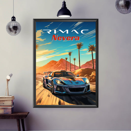 Rimac Nevera Poster, Rimac Nevera Print, 2020s Car, Electric Vehicle Print, Car Print, Car Poster, Car Art, Electric Car Print, Supercar