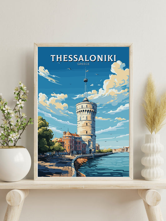 Thessaloniki Print | Thessaloniki Travel Poster | Illustration | Greece Print | Greece Home Décor | Thessaloniki Art | Greece poster ID 586