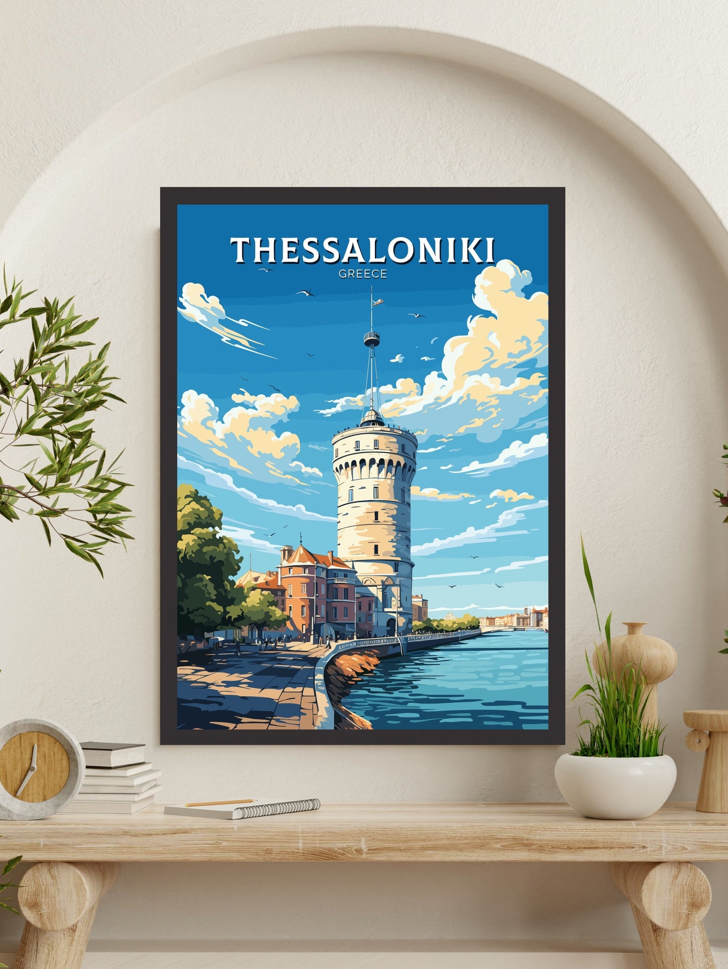 Thessaloniki Print | Thessaloniki Travel Poster | Illustration | Greece Print | Greece Home Décor | Thessaloniki Art | Greece poster ID 586