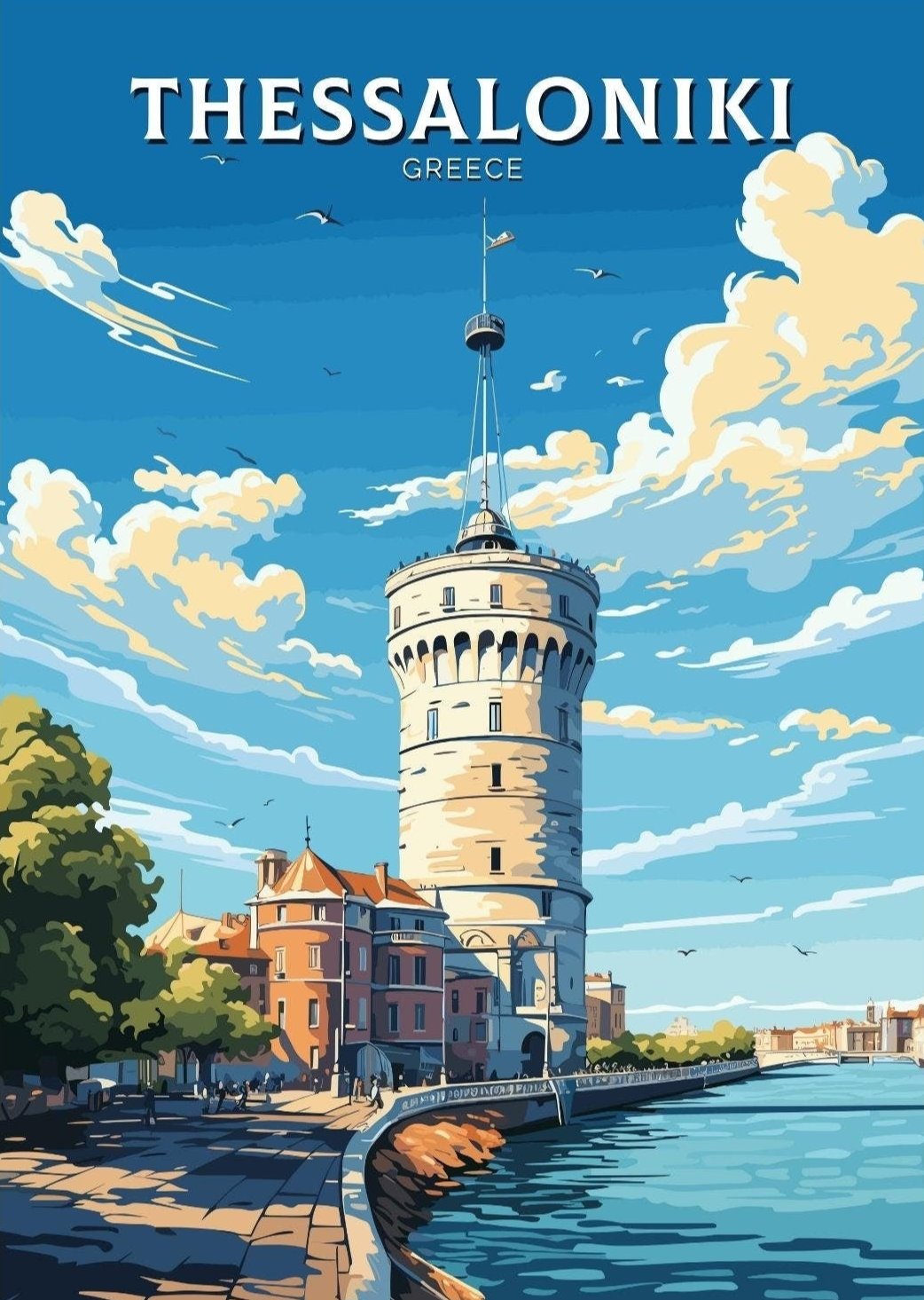 Europe THESSALONIKI TRAVEL PRINT - GREECE ARTWORK