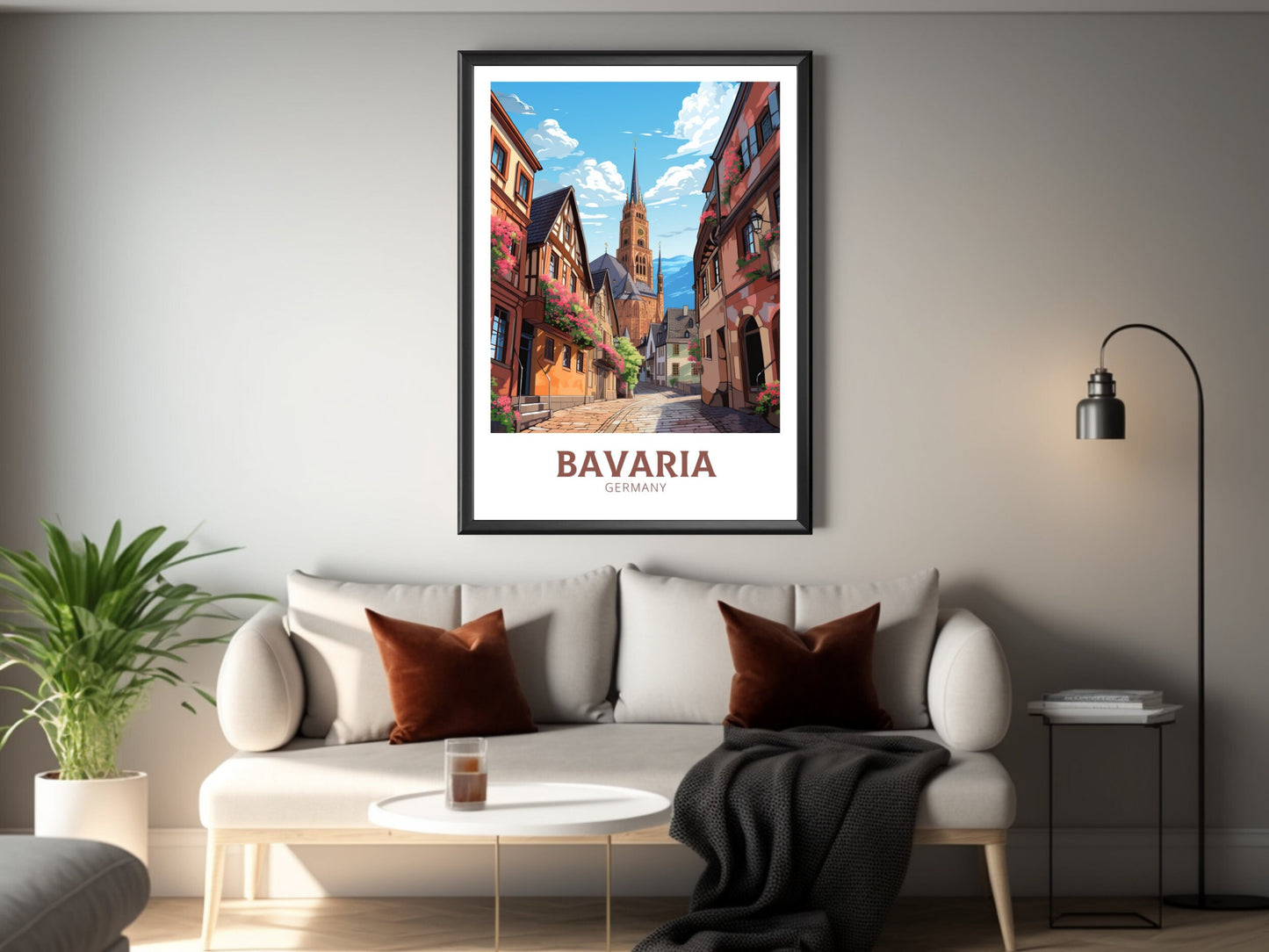 Bavaria Print | Bavaria Illustration | Bavaria Wall Art | Bavaria Poster | Germany Print Design | Bavaria Print | Romantic Road | ID 619