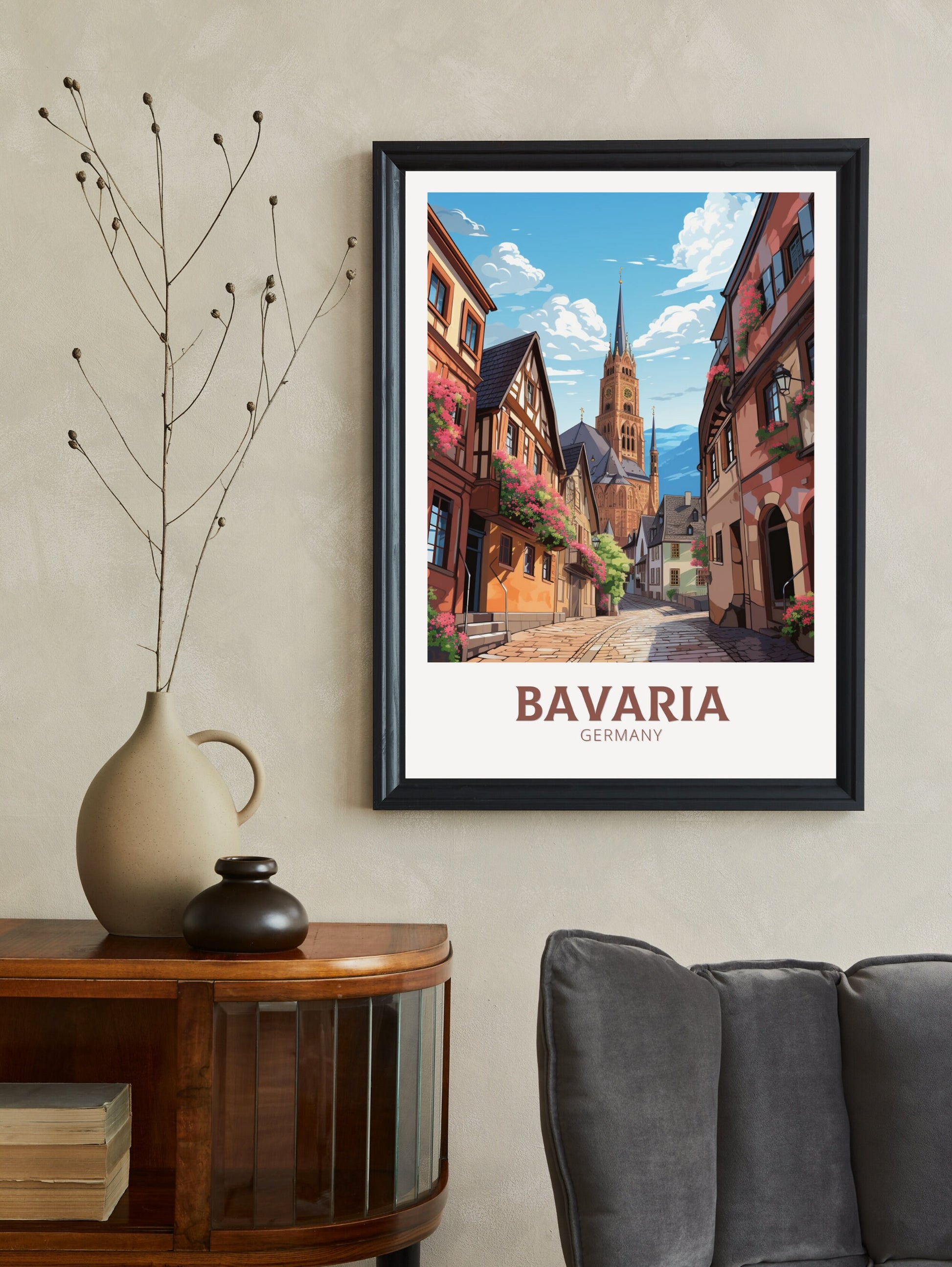 Bavaria Print | Bavaria Illustration | Bavaria Wall Art | Bavaria Poster | Germany Print Design | Bavaria Print | Romantic Road | ID 619