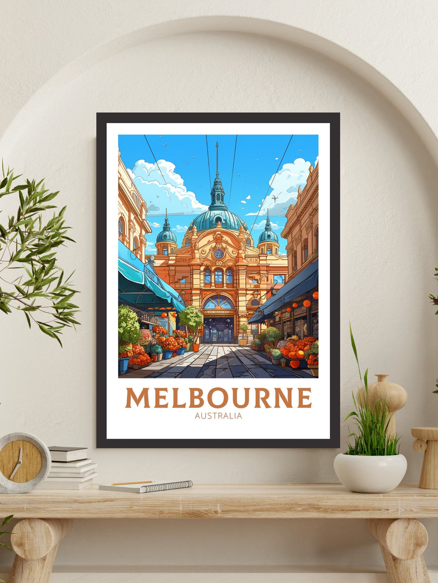 Melbourne Poster | Melbourne Illustration | Melbourne Station | Australia Poster | Australia Wall Art | Australia Print | ID 622